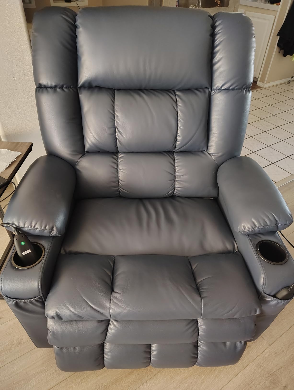 MCombo Dual Motor Power Lift Recliner Chair for Elderly R7897 (Medium-Wide) | Zero Gravity Lift Chair with Heat and Massage, Infinite Position, USB Charge Ports, Breathable Faux Leather (Black) customer photo 1