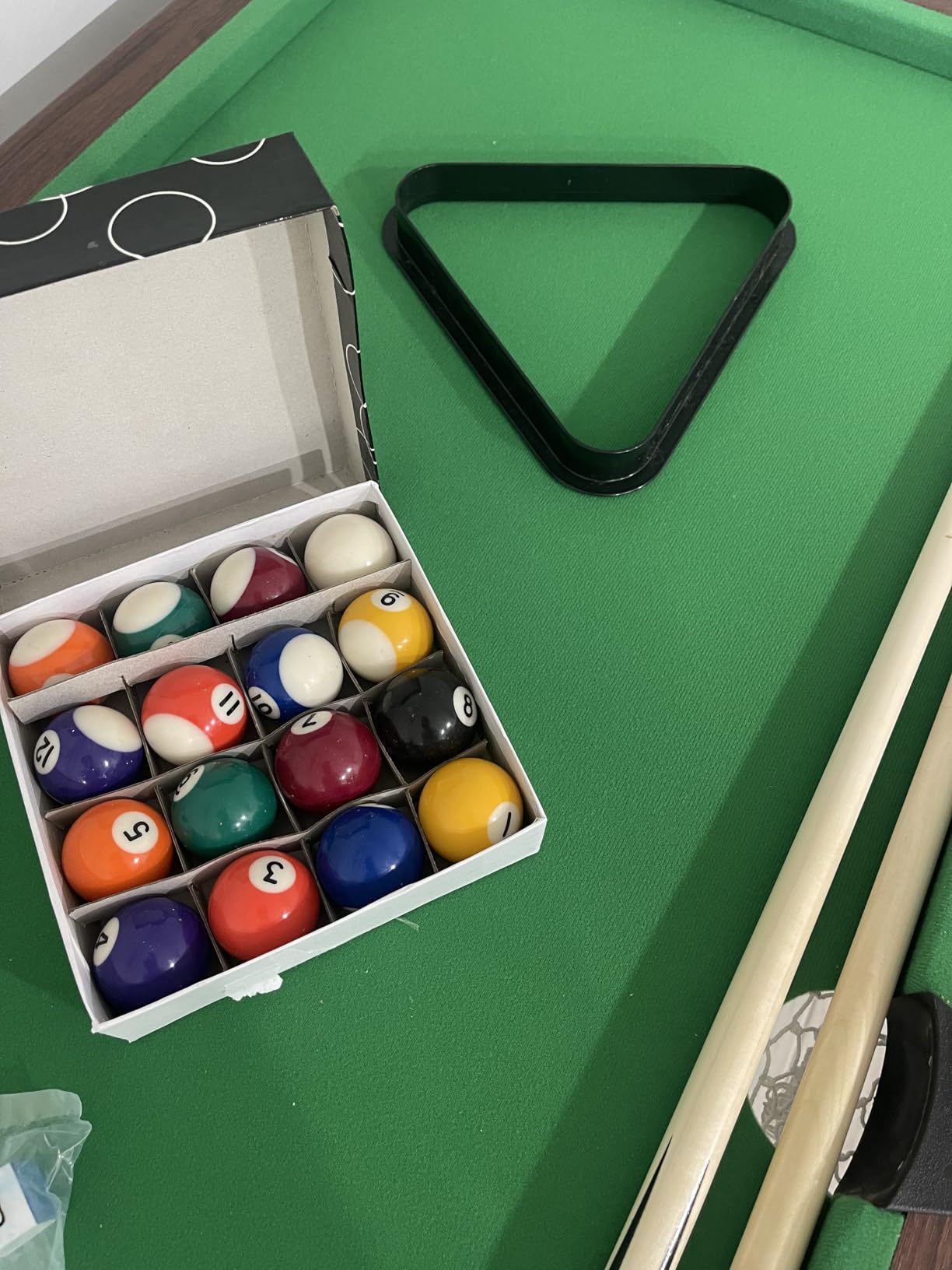 GYMAX Pool Table, 48 Inch Wooden Billiard Tables with 16 Balls, 2 Cue Sticks, 2 Chalks and Brush, Snooker Table Mini Pool Table for Kids, Family, Party customer photo 1