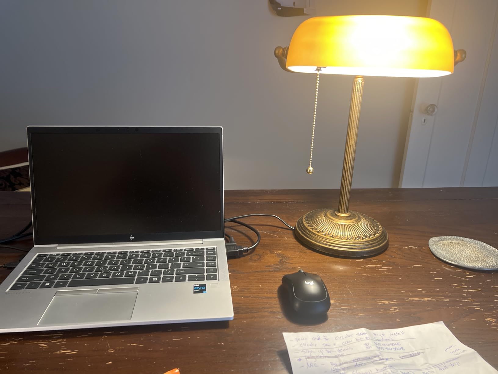 NISSAFORS Bankers Desk Lamp, Green Glass Shade, Vintage Desk Lamp with Pull Chain Switch, Retro Table Lamps for Home Office (Retro Gold+Green, Small) customer photo 1