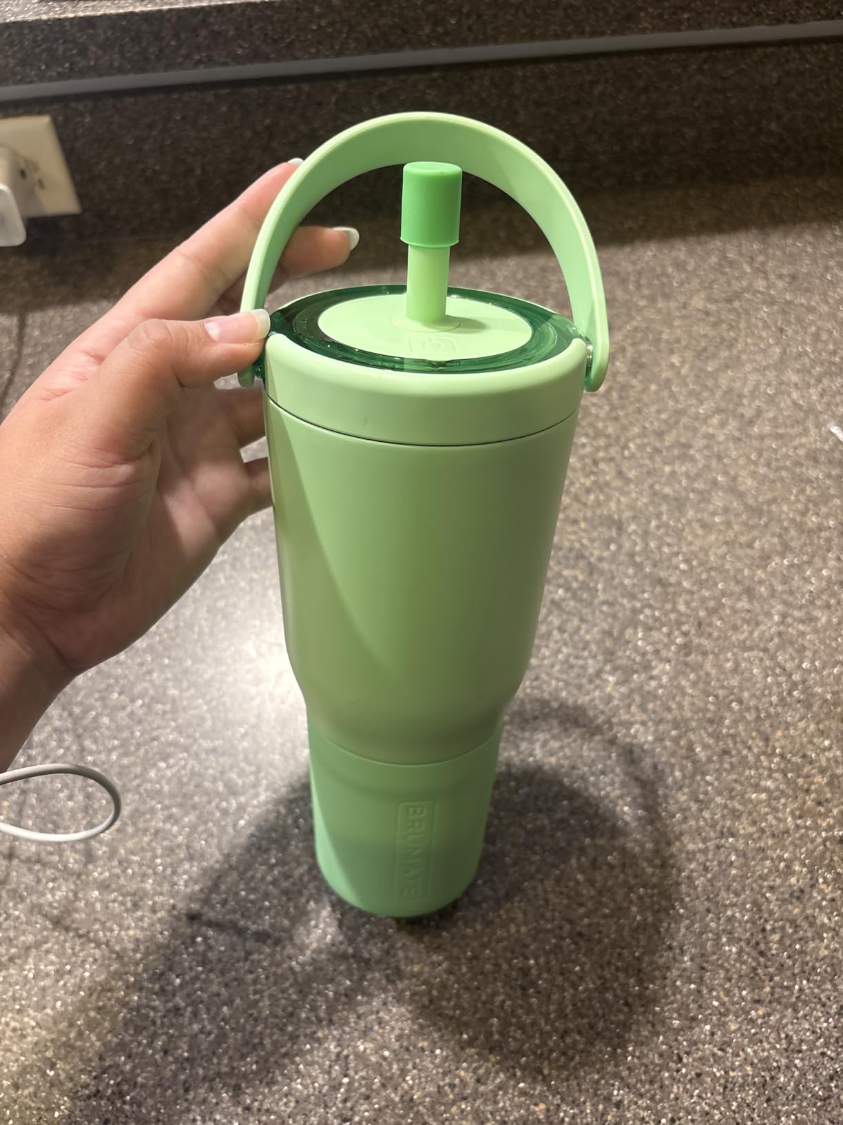 BrüMate Resa 35oz 100% Leakproof Tumbler w/Handle & Straw | Flexible SoftSip Straw | Silicone Sleeve for Durability | Stainless Steel | Cup Holder & Travel Friendly Water Bottle (Nightfall Blue) customer photo 1