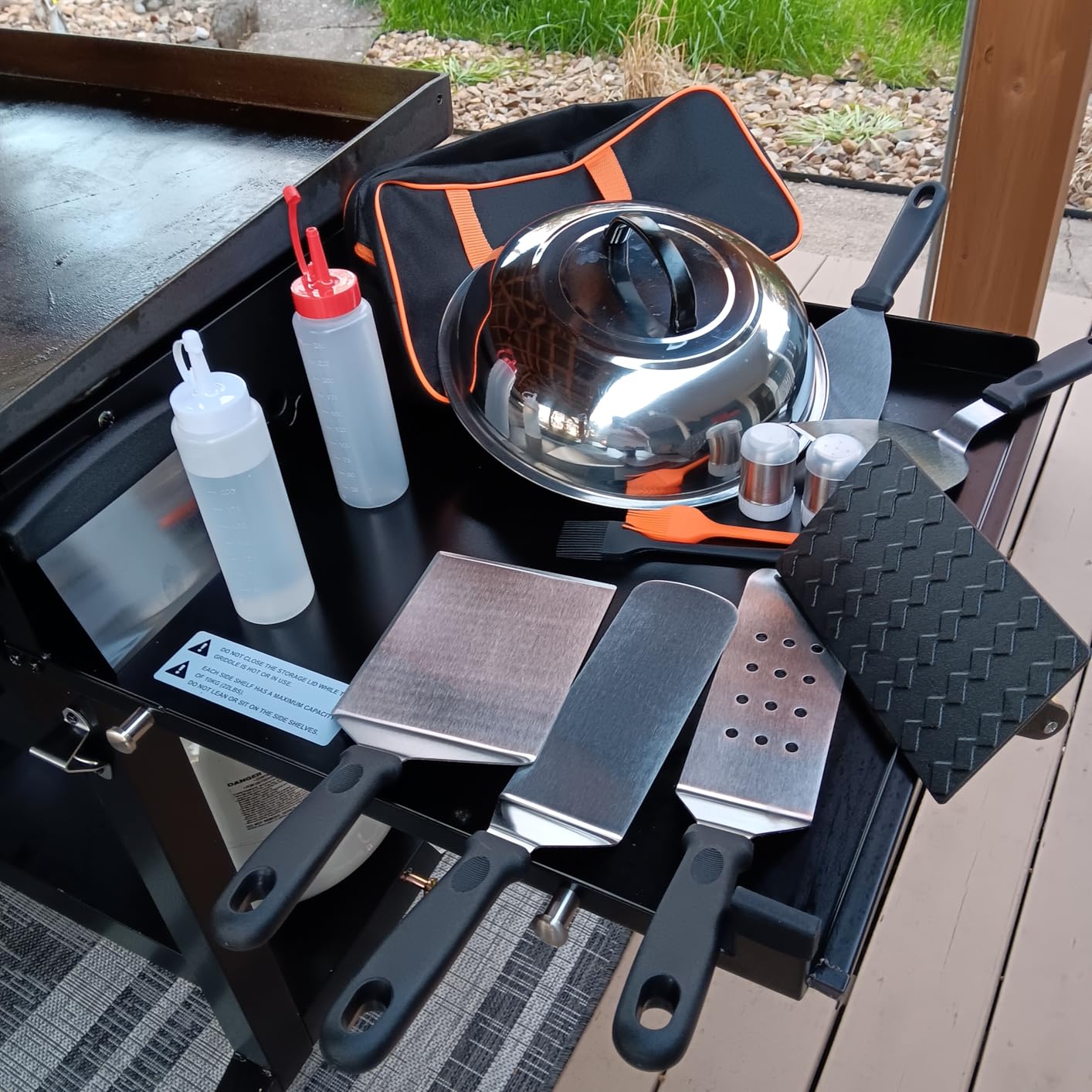 ROMANTICIST 29PCS Griddle Accessories Set - Flat Top Teppanyaki Spatula Set with Scraper, Basting Cover for Camp Chef- Home Cooking Griddle and Outdoor BBQ Gifts for Christmas customer photo 1