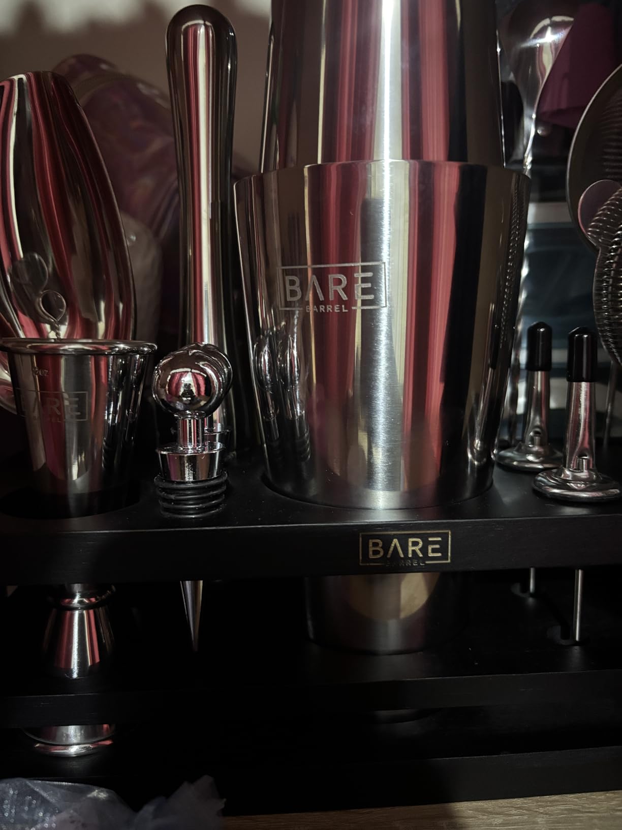 BARE BARREL Mixology Bartender Kit Bar Set - 16-Piece Cocktail Shaker Set with 28oz Boston Shaker, Silver/Black customer photo 2