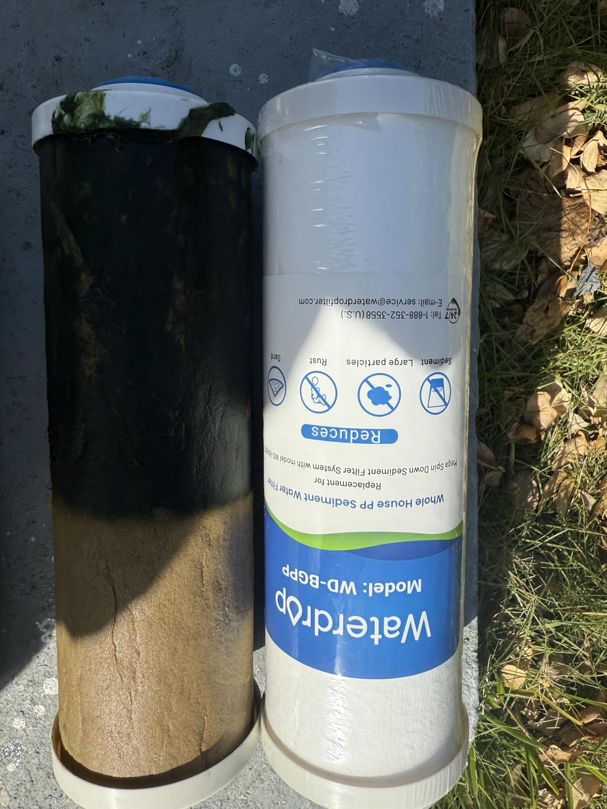 Waterdrop BG103 Mega Spin Down Sediment Filter, 500 + 200 Micron | Upgraded Reusable Backwash Whole House Water Filter System for City/Well Water, 1