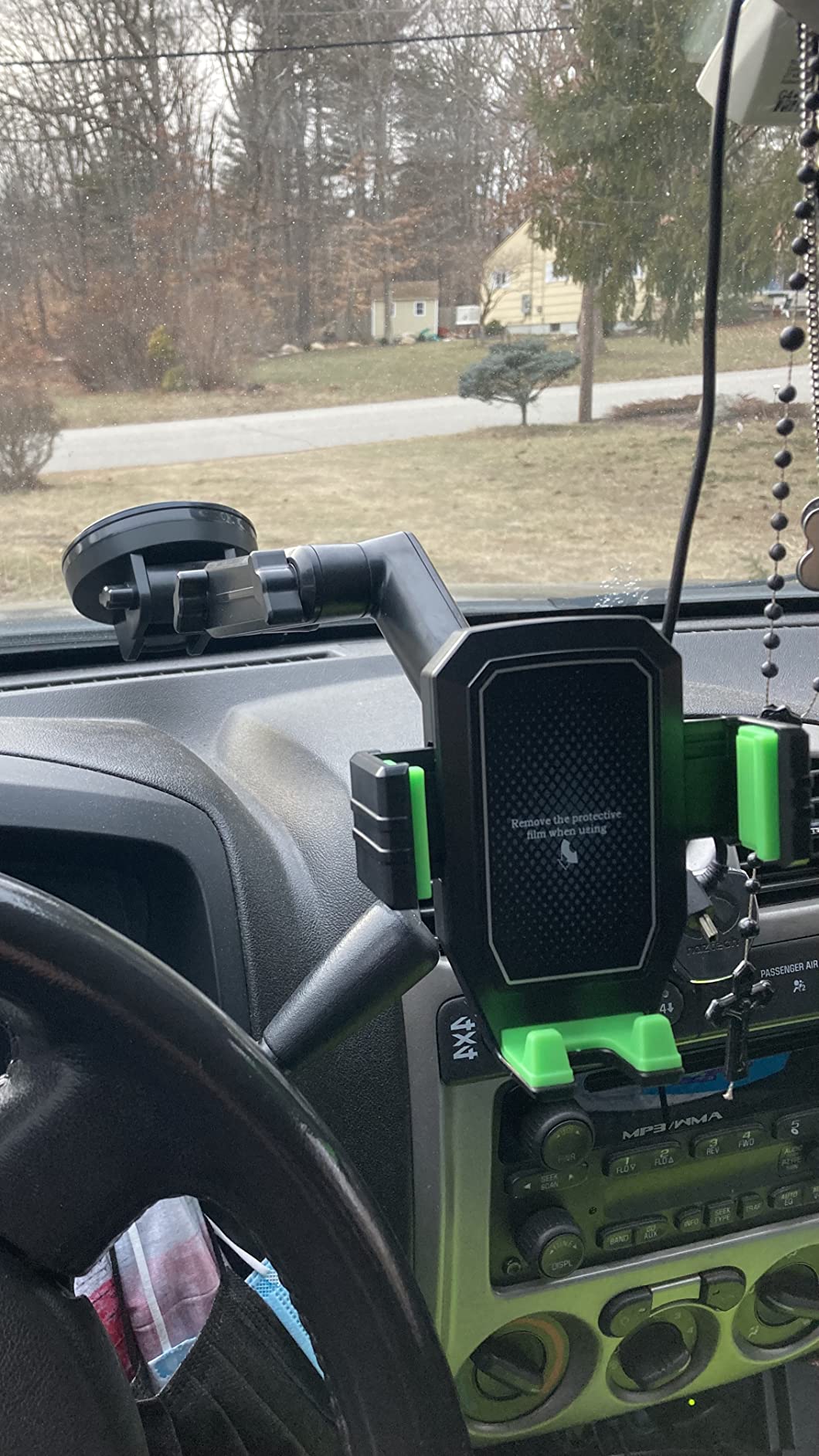 Cell Phone Mount for Truck Phone Holder for Truck Drivers - Heavy Duty Suction Cup + Dashboard Pad, iPhone Holder for Dashboard Window 16.9 inch Long, for iPhone & Samsung, Commercial Trucker, Black customer photo 1