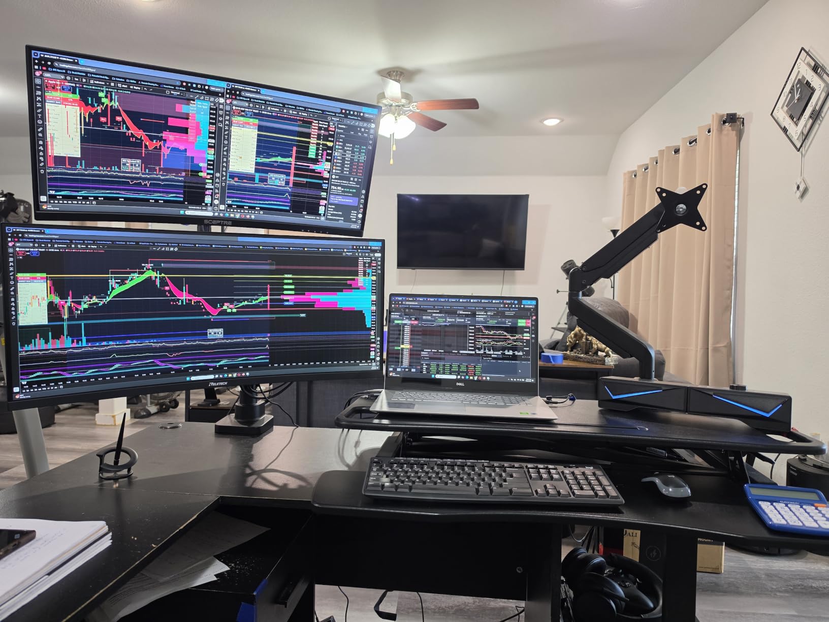 WALI Adjustable Dual Monitor Arm for 13-32 inch Screens, 22 lbs per Arm, Dual Monitor Stand for Desk, Full Motion with Tilt, Swivel, Rotation, C-Clamp and Grommet Base, VESA 75/100mm (GSMP002N), Black customer photo 2