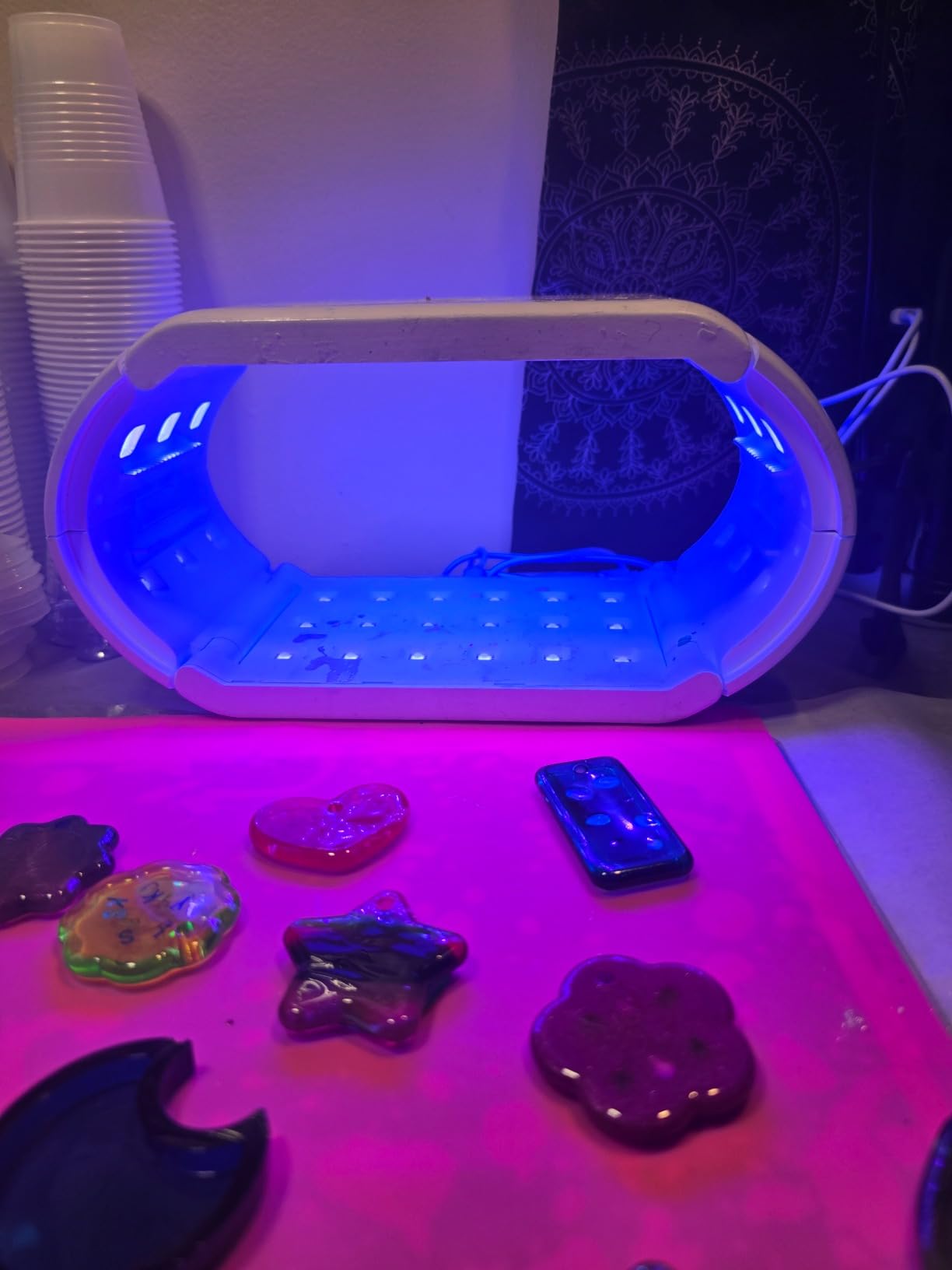 JDiction UV Light for Resin, Wireless UV Resin Lamp with 48 LED Beads, Long Time Setting (1min, 3min, 5min, 10min), Rechargeable 48W Powerful Cordless Curing Tool for Jewelry Making Crafts customer photo 2