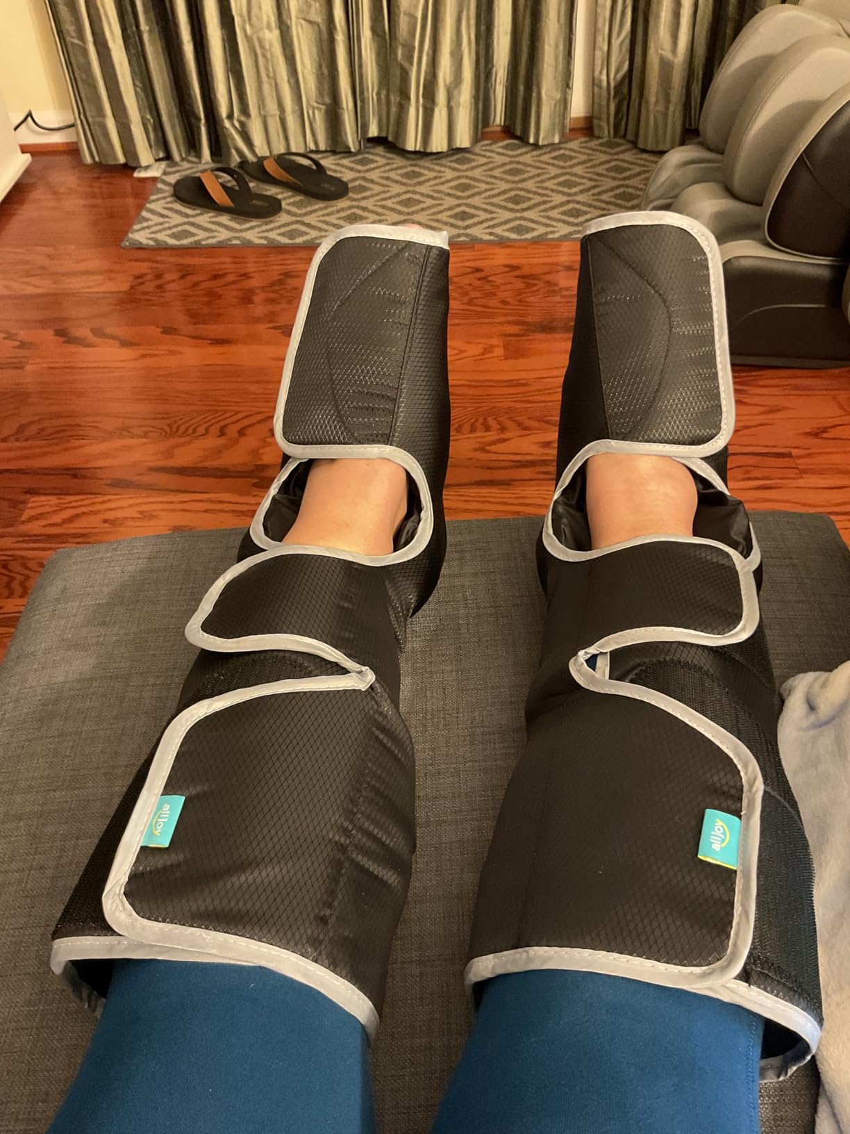 ALLJOY Leg Massager for Circulation and Pain Relief FSA, Gifts for Men Women | Leg Massager with Heat and Compression Helpful for Vericose Veins, Fatigue, Cramps, Swelling, Edema customer photo 1