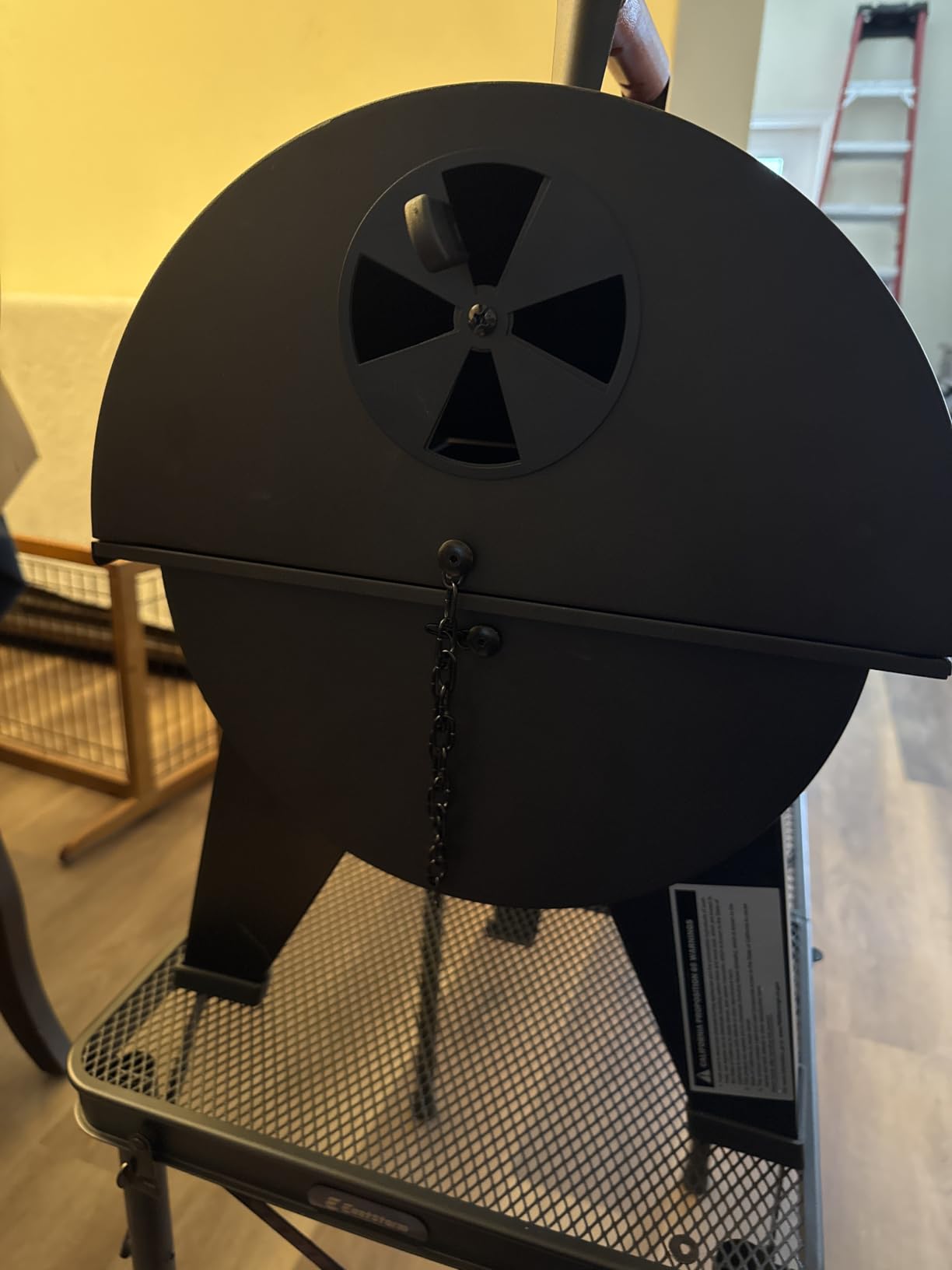 Royal Gourmet CC1619 Portable Charcoal Grill, Convertible Lid-to-Grill Zone | Outdoor Compact Tabletop Barrel BBQ Grill with 217 Sq. In., for Backyard, Patio and Parties, Lid with Latch Buckle, Black customer photo 2