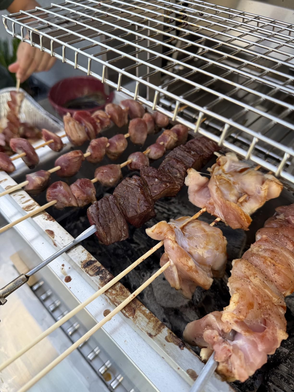 The Bincho Grill 24 Inch Wide Body Yakitori Grill - Japanese Style Charcoal Robata BBQ for Skewers, Steaks, and More - Restaurant-Quality Binchotan Tabletop Grill - Portable and Durable customer photo 2