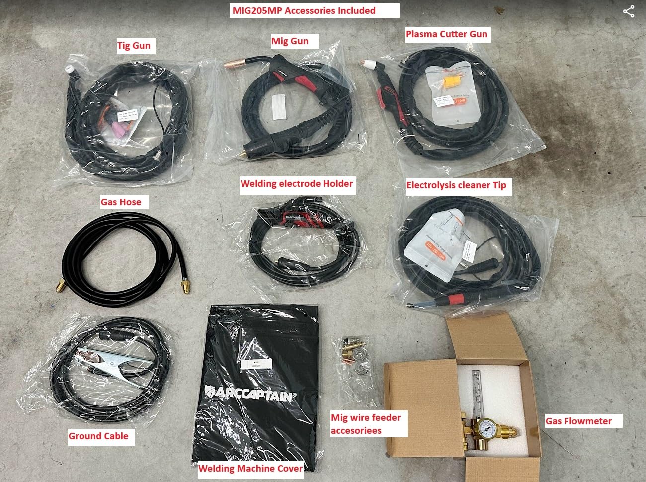 ARCCAPTAIN MIG205MP MIG Welder with Plasma Cutter, 9 IN 1 Welding Machine | 120/240V, App Control, Pulse MIG/Flux Core/Cut/DC HF/Lift TIG/Clean/Stick/Spool Gun Aluminum Welding, Home DIY Projects customer photo 2