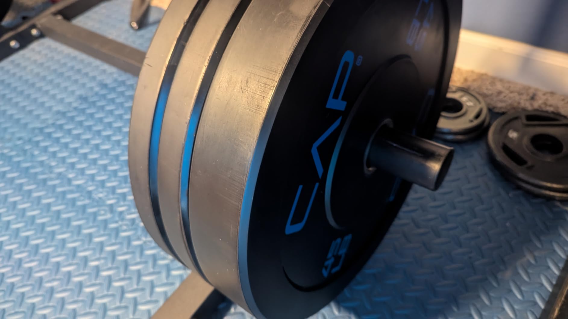 CAP 2-inch Olympic Bumper Plate Weight Set | 100-370 lbs | Multiple Colors | Storage Rack Optional customer photo 2
