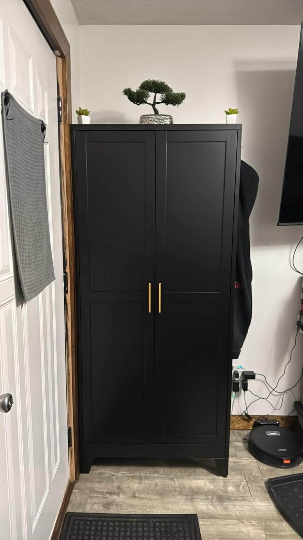 GAIOUS Metal Wardrobe Cabinet with Hanging Rod, Clothing Storage Cabinets | with 2 Doors and Adjustable Shelves, 71