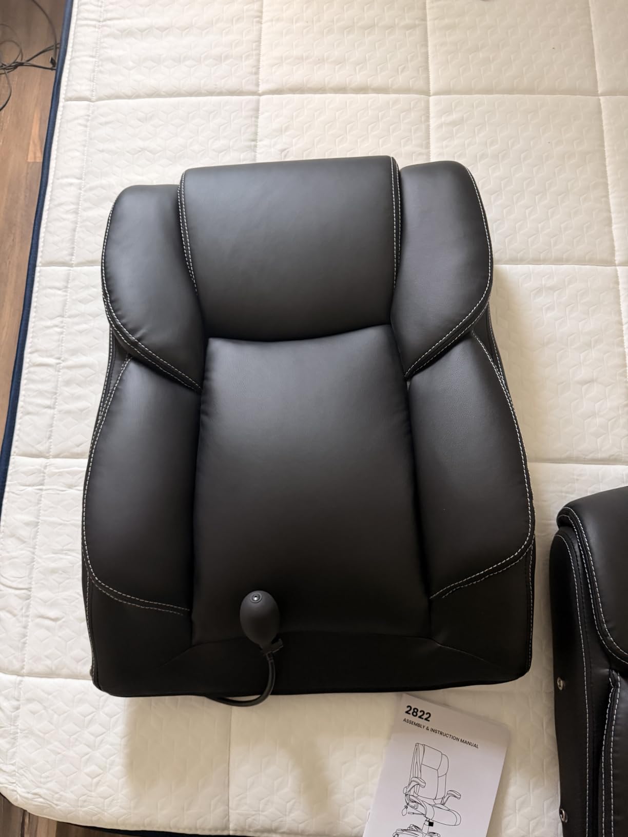 COLAMY Executive Office Ergonomic Chair with Thick Bonded Leather, Flip-up Armrests, High Back Adjustable Height and Tilt for Working, Study, Gaming customer photo 2
