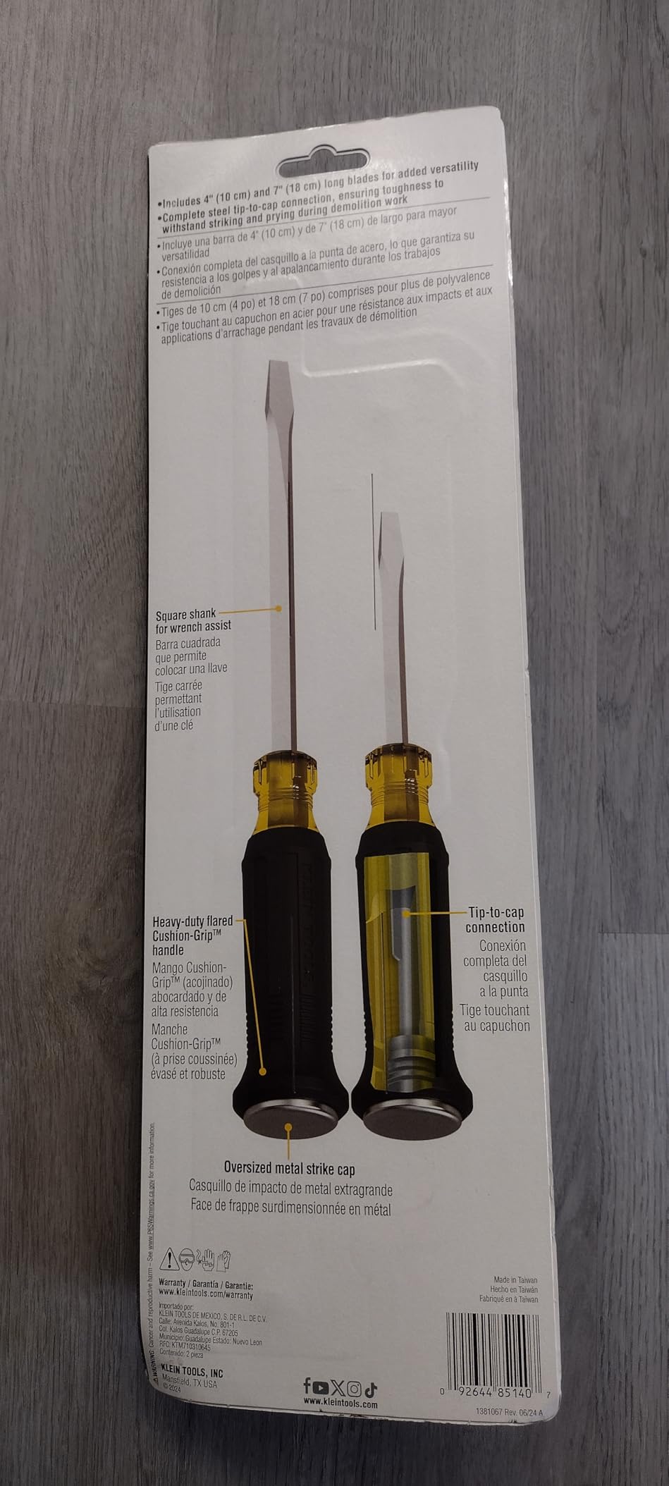 Klein Tools 85442DD Screwdriver Set, Demolition Screwdriver, 1/4-Inch and 5/16-Inch Keystone Tips with Plated Metal Strike Cap, 2-Piece customer photo 2