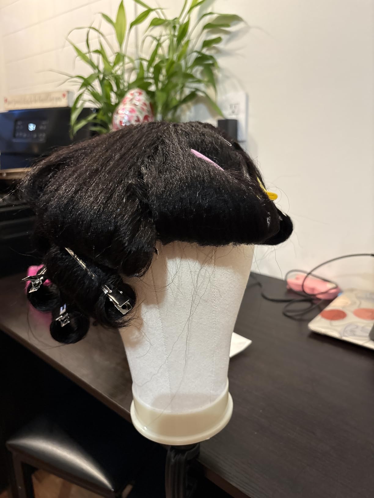 Wig Stand with Head 50 Inches, Wig Head Stand with 22 Inches Mannequin Head, Height Adjustable Metal Tripod Wig Stand, Manikin Head Set for Wigs Display Making Hair Weave and Styling customer photo 2