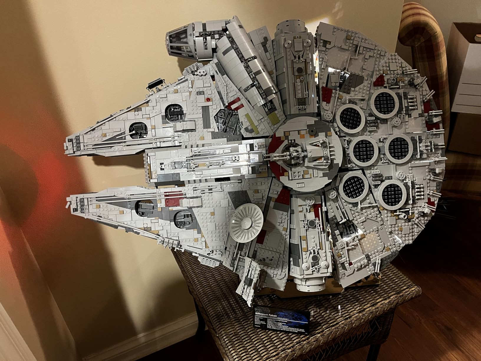 Display Stand Compatible with LEGO Star Wars 75192 Millennium Falcon UCS - Vertical in-Flight Acrylic Stand - Set Not Included customer photo 2