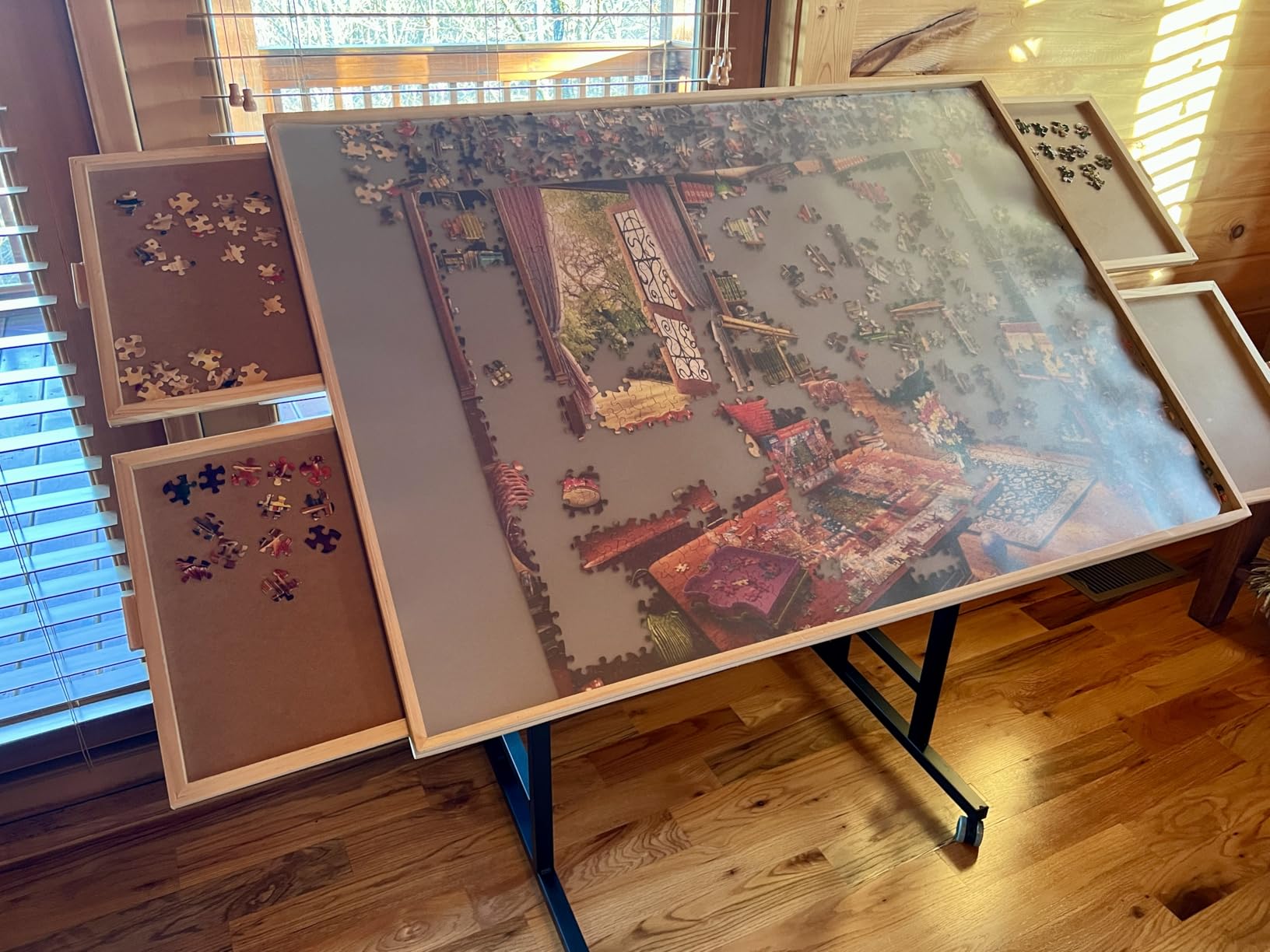BuilderButler Puzzle Table 2000 Pieces with Wheels, Drawers & Cover, 40.16