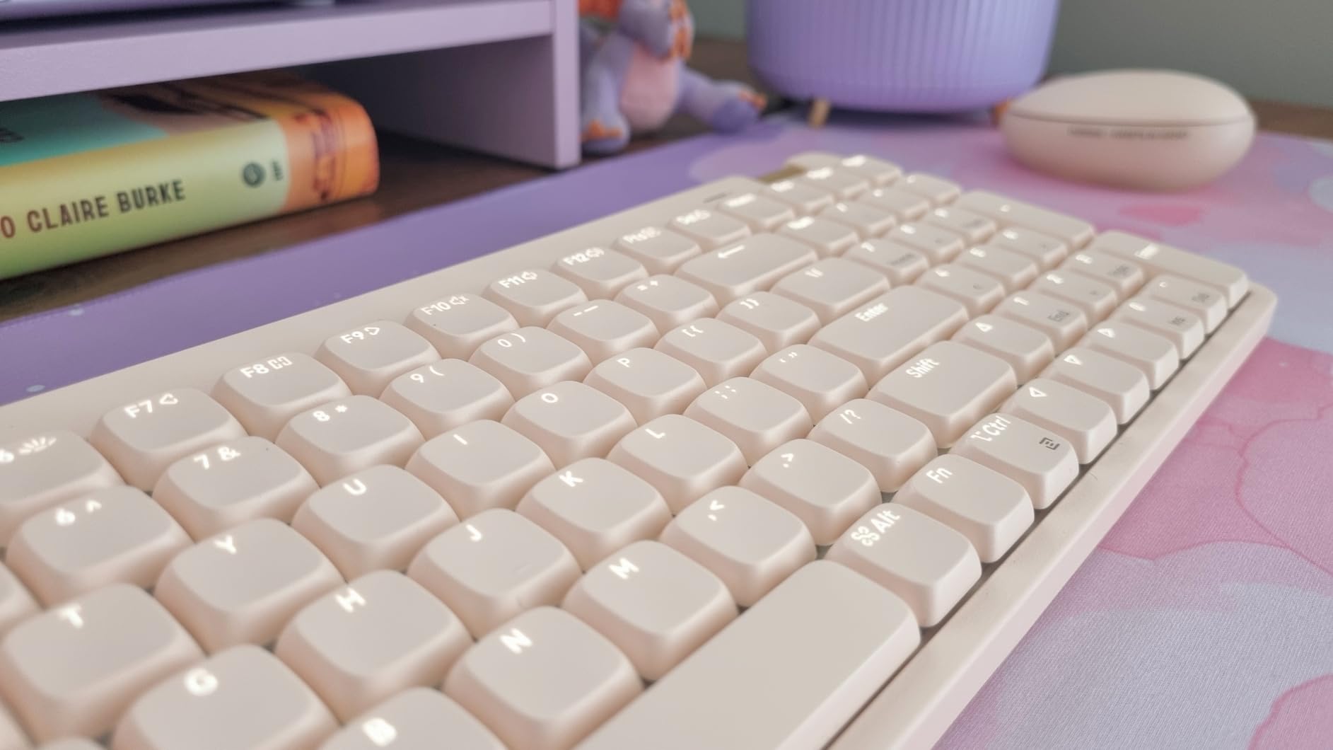 Flow Lite 100 Keys Low Profile Mechanical Keyboard, Swappable Rechargeable Wireless Keyboard with 2.4G Receiver, Bluetooth and Wired Connection for Windows, Mac/ Specter Linear Switches (Flamingo) customer photo 1