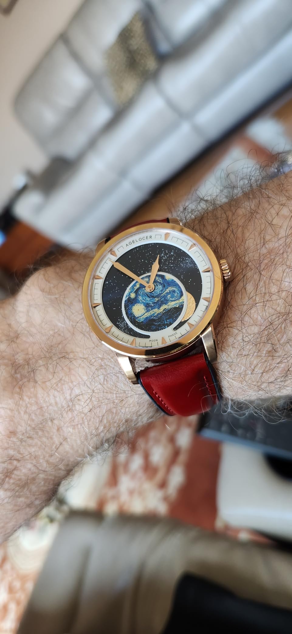 Moon Phase Watch Original Design, Automatic Mechanical Watches for Men, Leather Strap Waterproof Dress Watch Mens Gift customer photo 1