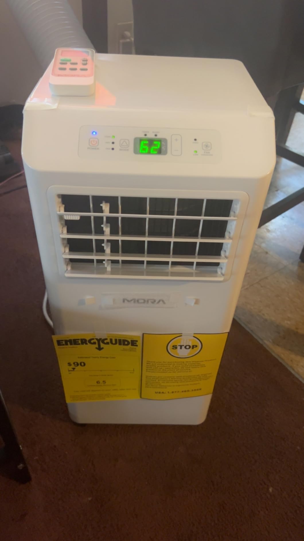 Mora by Hisense 6,000 BTU (DOE), 8,800 BTU (ASHRAE), Portable Air Conditioner, 3 Operating Modes (Cool, Dry, Fan), Cools up to 250 SF, Remote Control and Window Vent Installation Kit Included customer photo 1