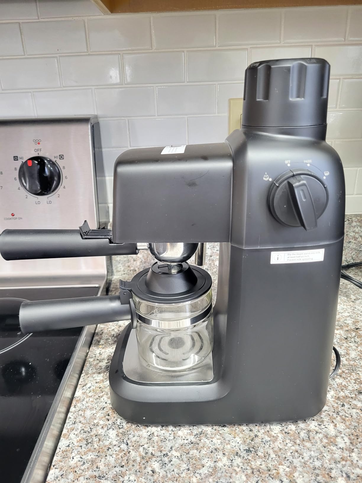KEENSTAR 3.5Bar Espresso Machine 800W, Compact 4-Cup Espresso Maker Preheat | Fast Heating, Milk Frother Steam Wand, Espresso and Cappuccino Machine for Cappuccino or Latte Black customer photo 2