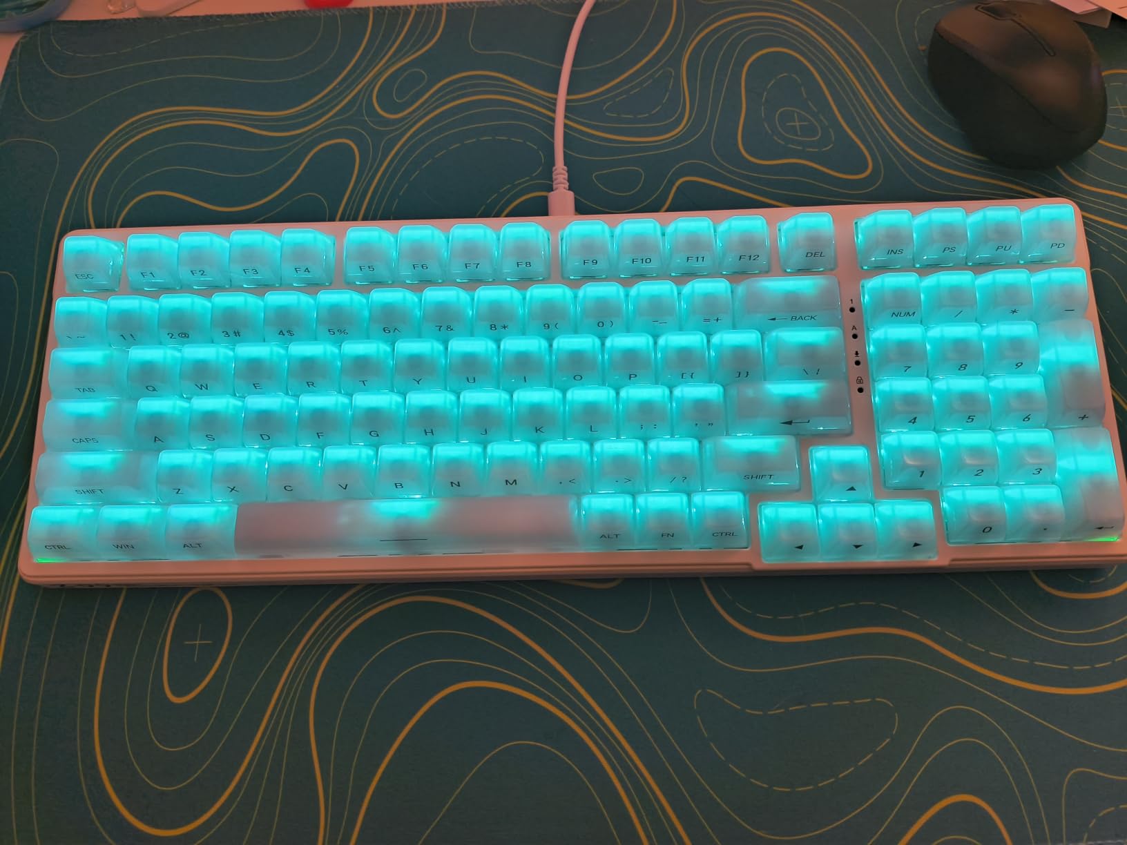 Womier Keyboard Keycaps Jelly, Clear Cute Keycaps, Transparent Pink Key Cap | Custom Keycaps 60 65 75 100 Percent for Cherry MX, Kailh, Outemu, Gateron Mechanical Keyboards (MDA Profile) customer photo 1