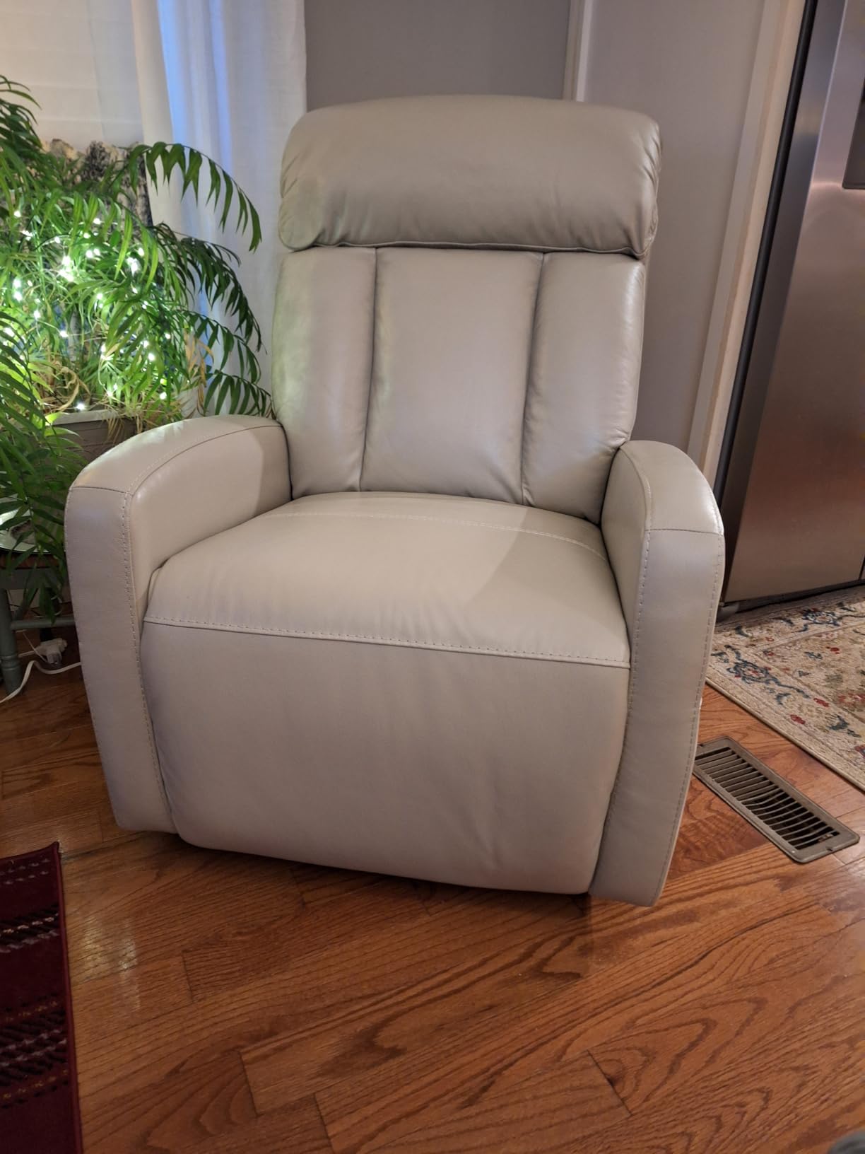 CHITA Genuine Leather Power Recliner Chair, Swivel Rocker, Creamy Grey | Electric Triple Motor Rocker Recliner for Living Room with Adjustable Headrest / Lumbar Support, USB & Type-C Charging Ports customer photo 2