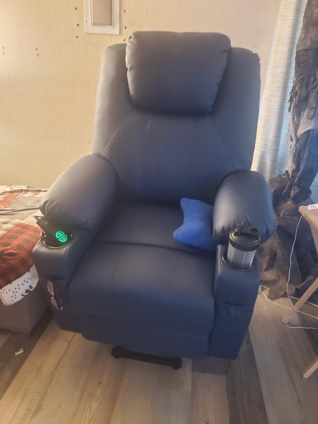 MCombo Oversized Power Lift Recliner Chair for Elderly, Lift Chair with Heat and Massage for Big and Tall, USB&Type C Ports, Cup Holders, Faux Leather R7510 (Dark Brown, Large-Wide) customer photo 1