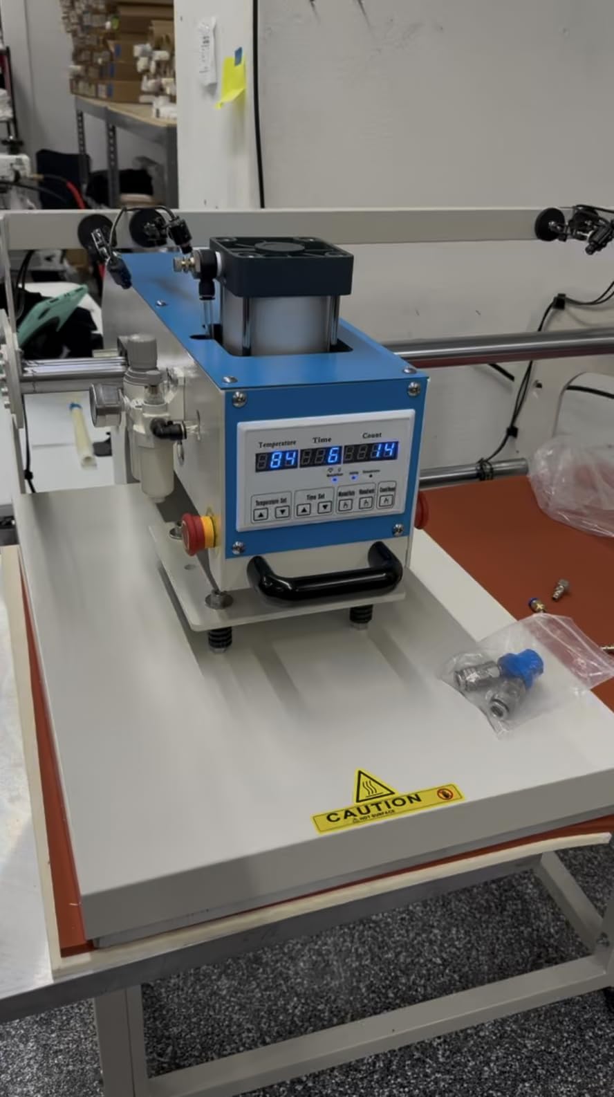 20x28 Pneumatic Dual Heat Press Machine with 4 Infrared Laser Heads customer photo 1