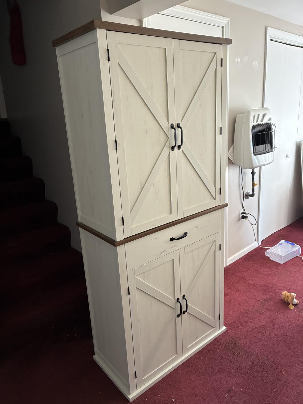 VASAGLE Pantry Cabinet, Freestanding Tall Cupboard with a Drawer customer photo 2