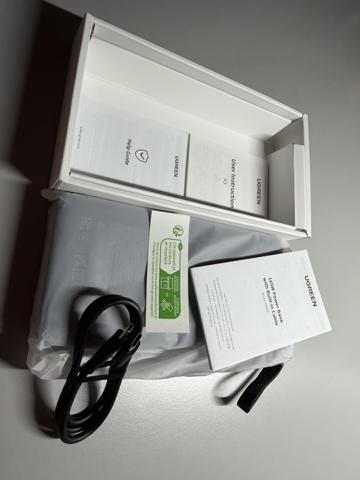 UGREEN Nexode 20000mAh 67W Built-in USB-C Power Bank for iPhone 17 | 2 built-in USB-C cables, 90Wh. Fast charges for MacBook, iPad, Samsung, Dell, HP, Lenovo. for business travel. customer photo 1