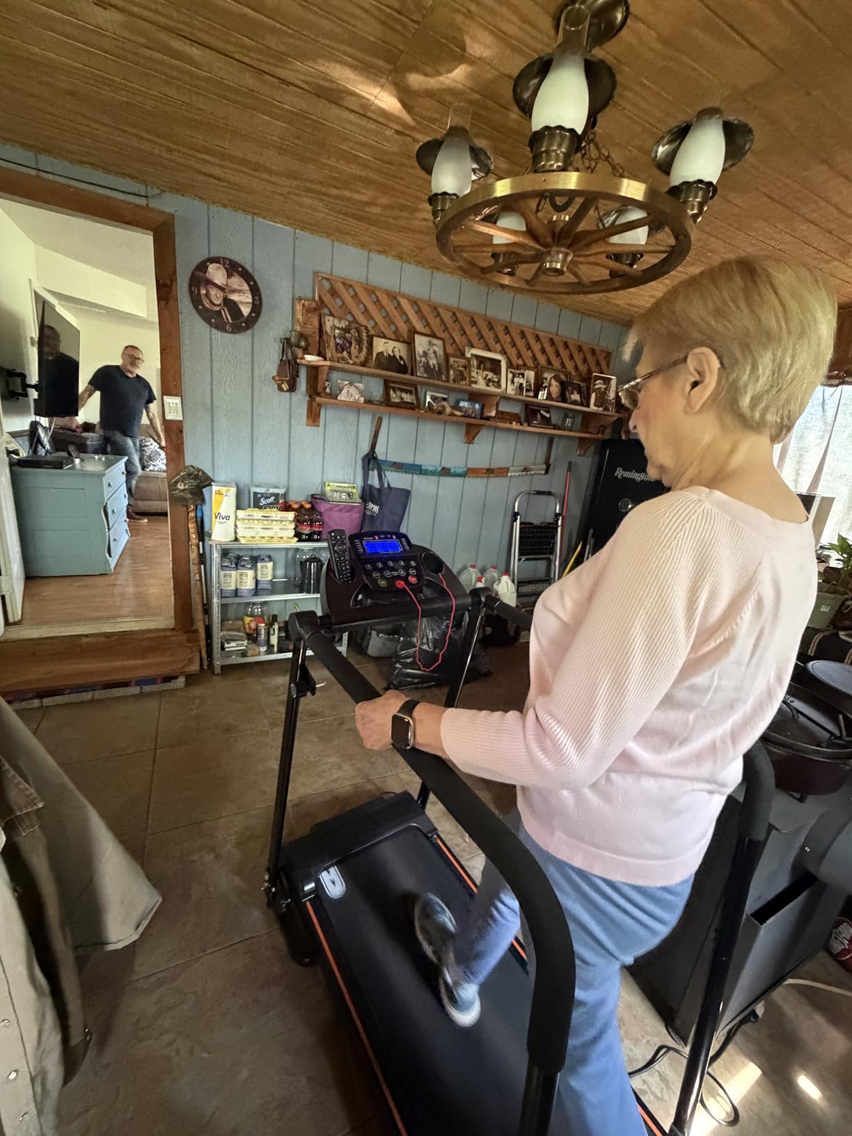 Redliro Treadmill for Seniors with Long Handrail - Walking Treadmill for Home | 0%-2% Incline, 300 lb Capacity, Mute & Screen Off Controls, Auto Lube, Phone Holder, Wheeled, Compact for Apartment customer photo 2