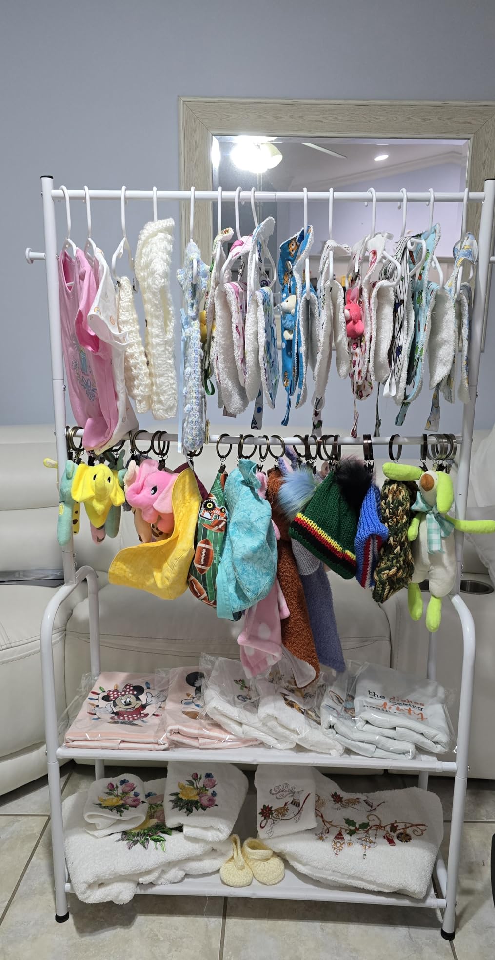 Kids Clothing Rack 2 Tier Baby Closet Toddler Dress up Racks White | 2 Adjustable Hanging Rods Dress up Storage for Age 0-9 Infant Toddler Kid, Small Child Garment Rack for Nursery, Bedroom customer photo 2