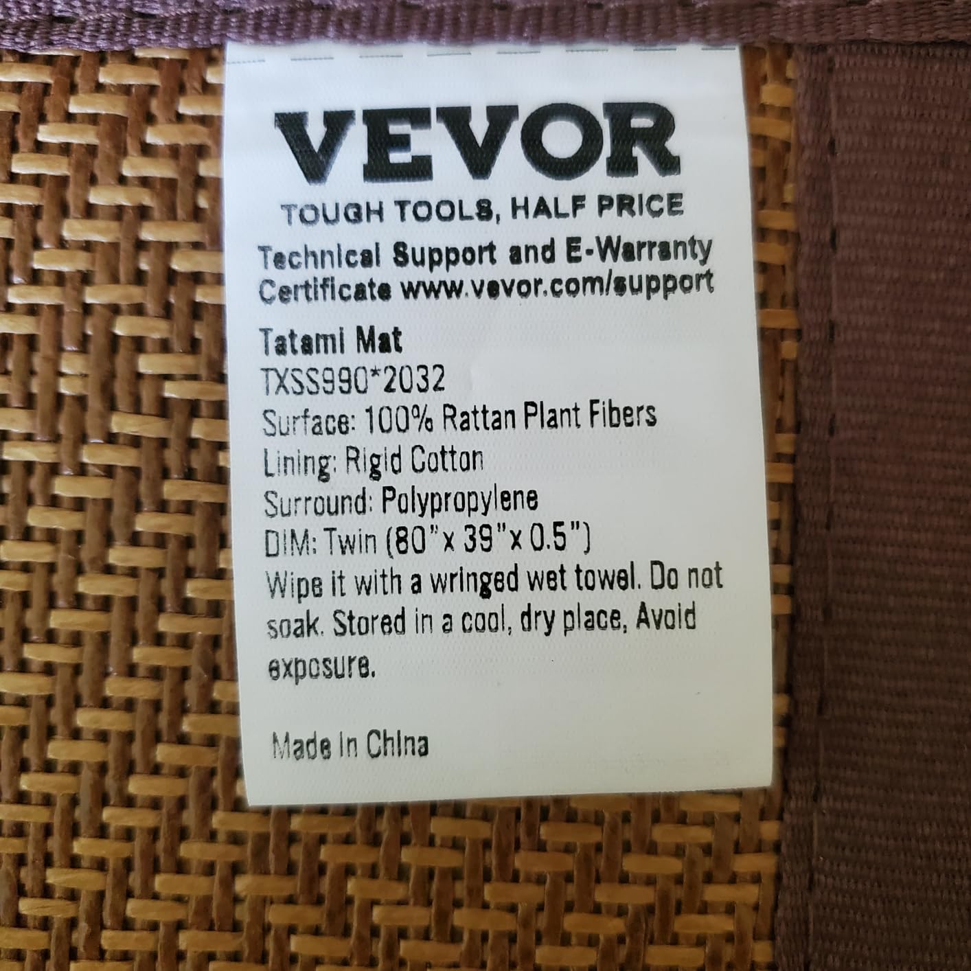 VEVOR Japanese Tatami Mat, Full XL - 55'' x 80'' Foldable Tatami Mattress 100% Natural Rush Grass, Japanese Floor Mat with Non-Slip Backing & Fresh Scent, Tatami Rug for Sleeping, Meditation, Yoga customer photo 2