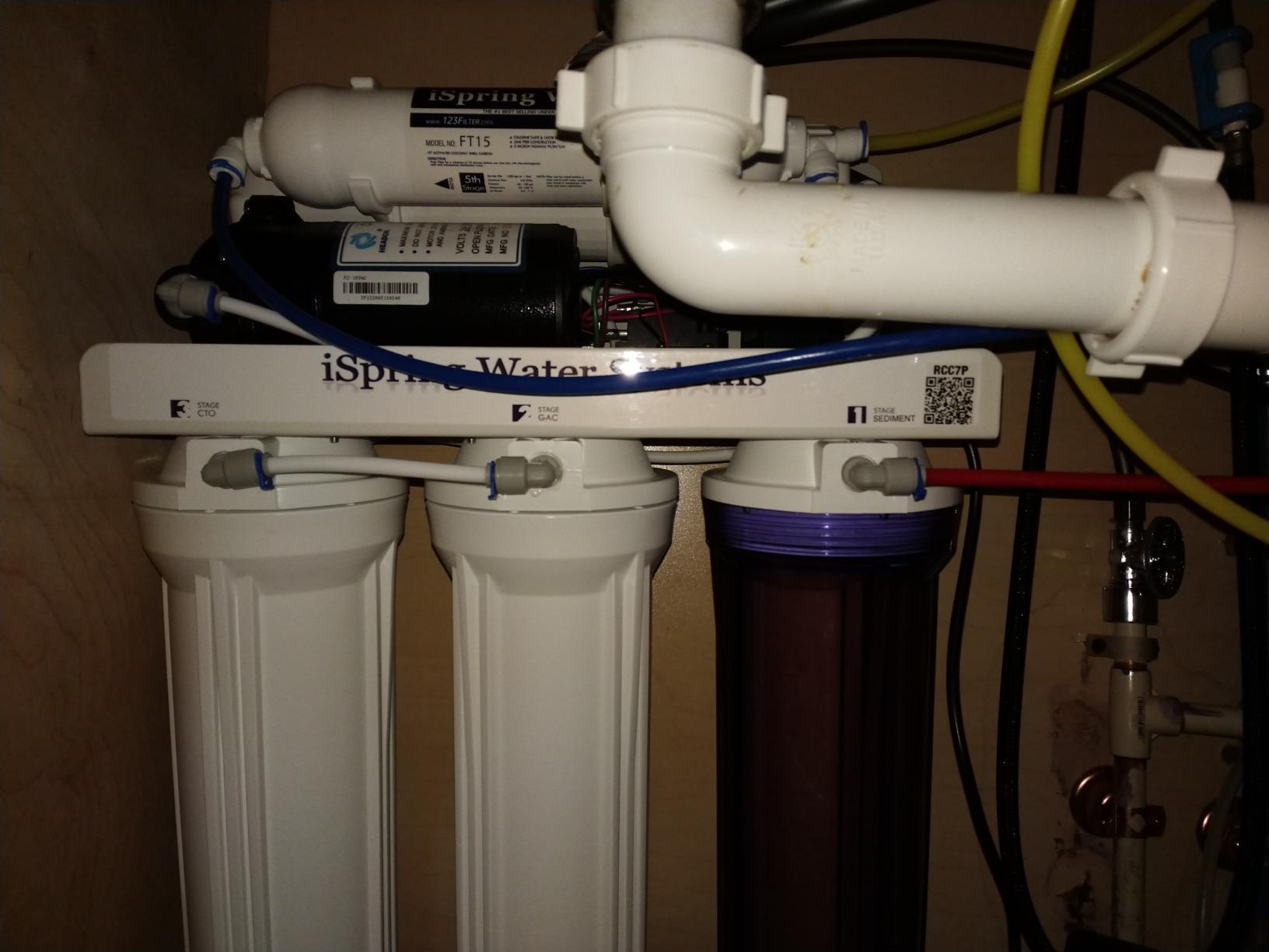 iSpring RO5004F Reverse Osmosis Water Filter with UV, SGS Tested PFAS and TDS Reduction, 500 GPD RO System Under Sink, 2:1 Pure to Drain, Tankless RO Water Filtration System, Filter Life Monitor customer photo 2