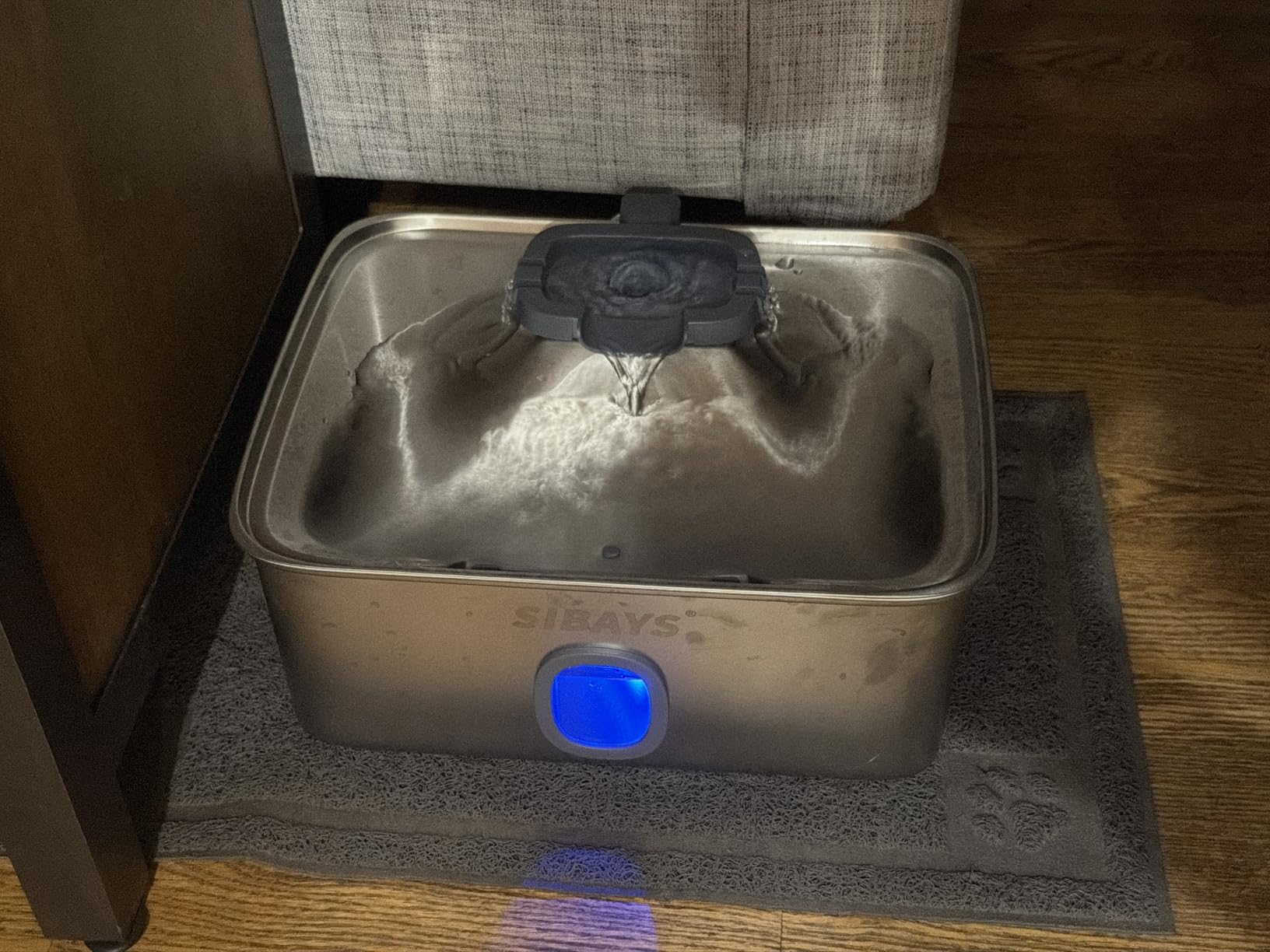 SIBAYS 4Gal/15L Large Dog Water Fountain, Stainless Steel Pet Fountain with Water Window & LED Light, Ultra Quiet Automatic Dog Water Bowl Dispenser for Large Dogs & Multi-pet, Easy to Clean FS76 customer photo 1