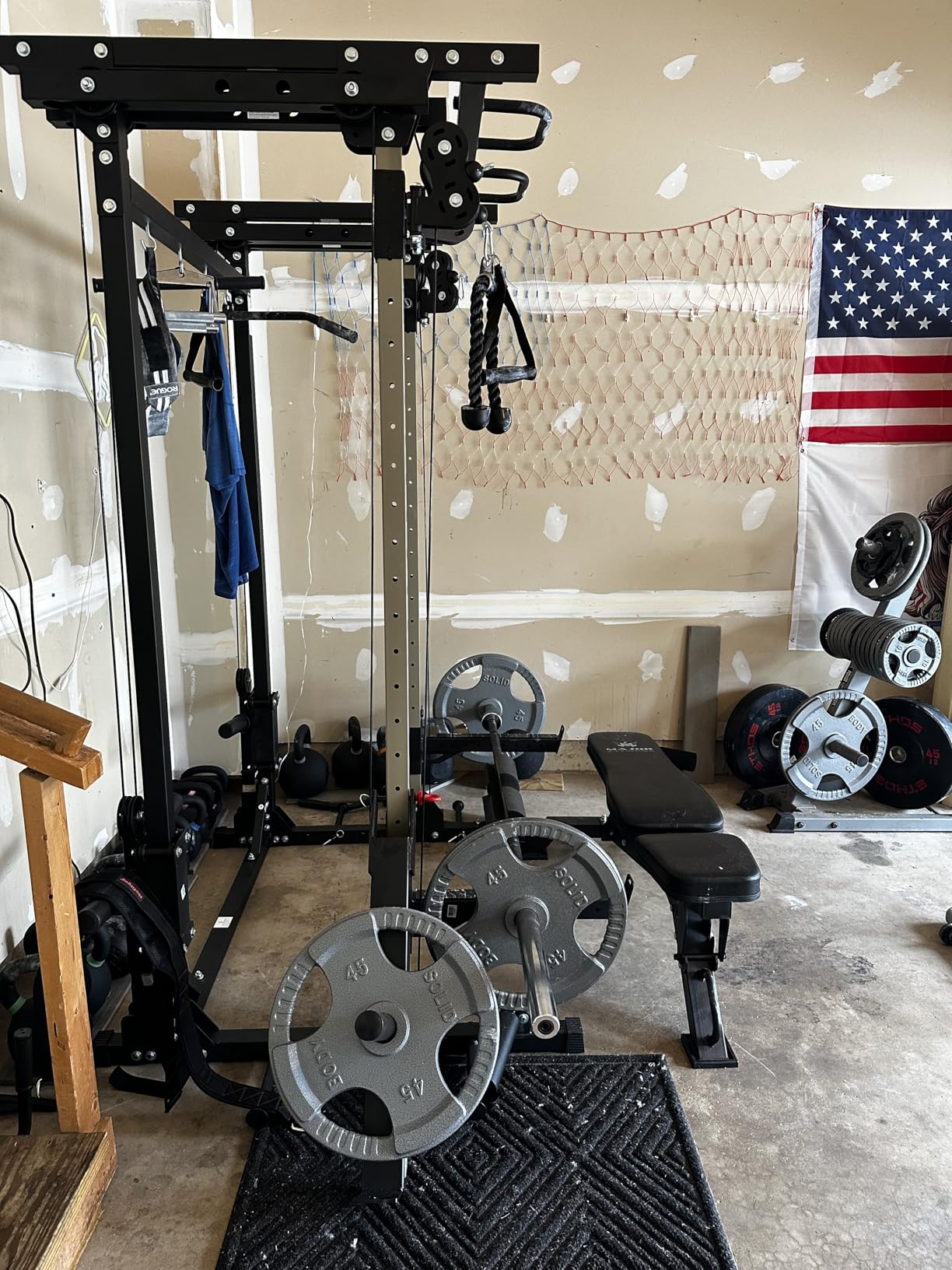 MAJOR FITNESS Drone3 Power Rack, 2500lbs Multi-Function Home Gym Squat Rack with Dual Pulley System, Pull-Up Bar & J-Hooks, Heavy-Duty Steel Frame for Maximum Stability & Strength Training customer photo 2