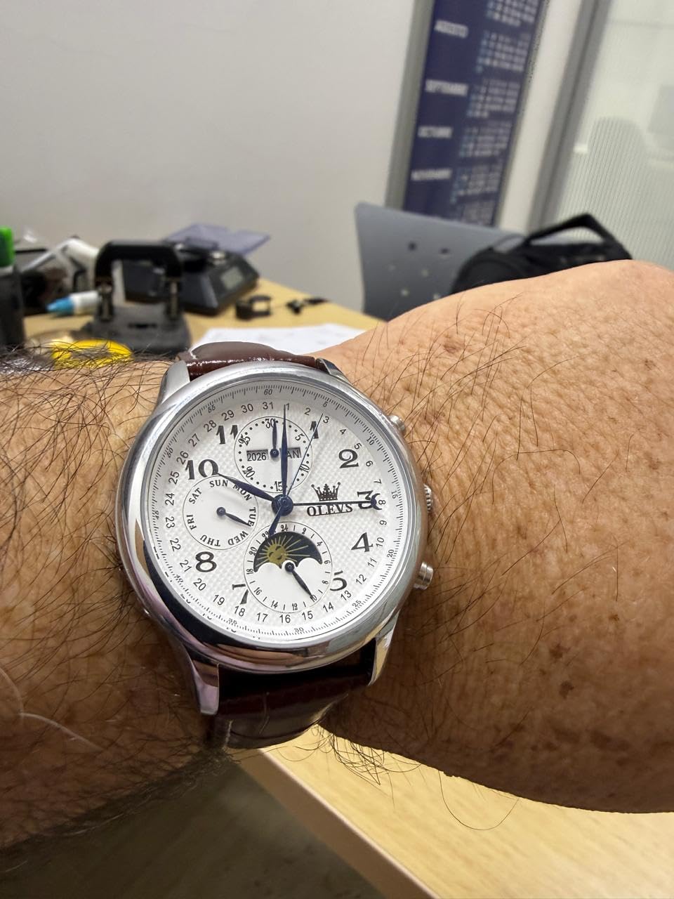 Automatic Watches for Men Multi Calendar Moonphase with 3ATM Waterproof Business Classic Luxury Wrist Watch customer photo 2