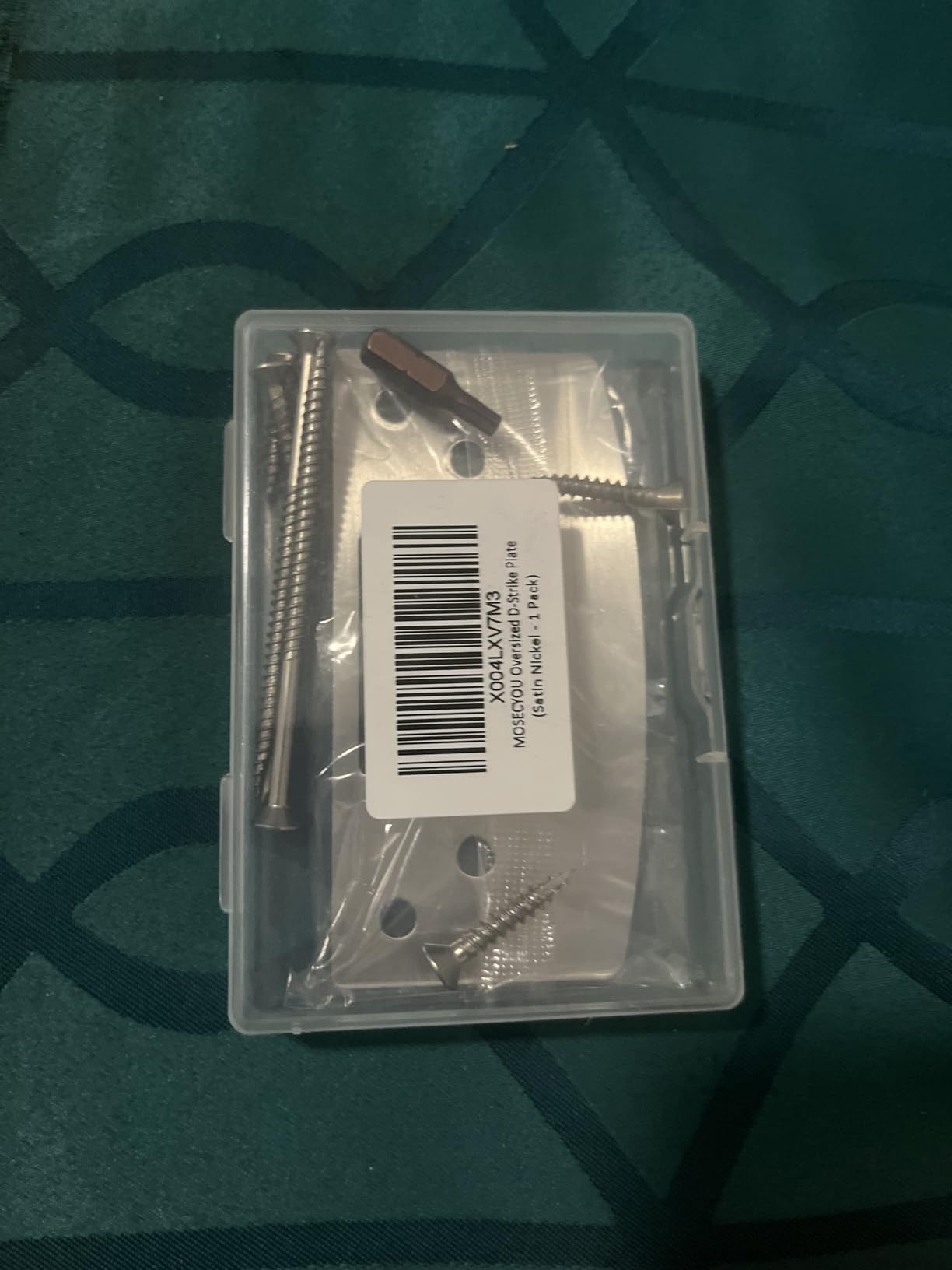 Oversized Door Strike Plate, Heavy Duty Reinforced Striker - Enlarged Hole, Extended to Cover Worn Slot, Jamb Repair Kit, Satin Nickel customer photo 1