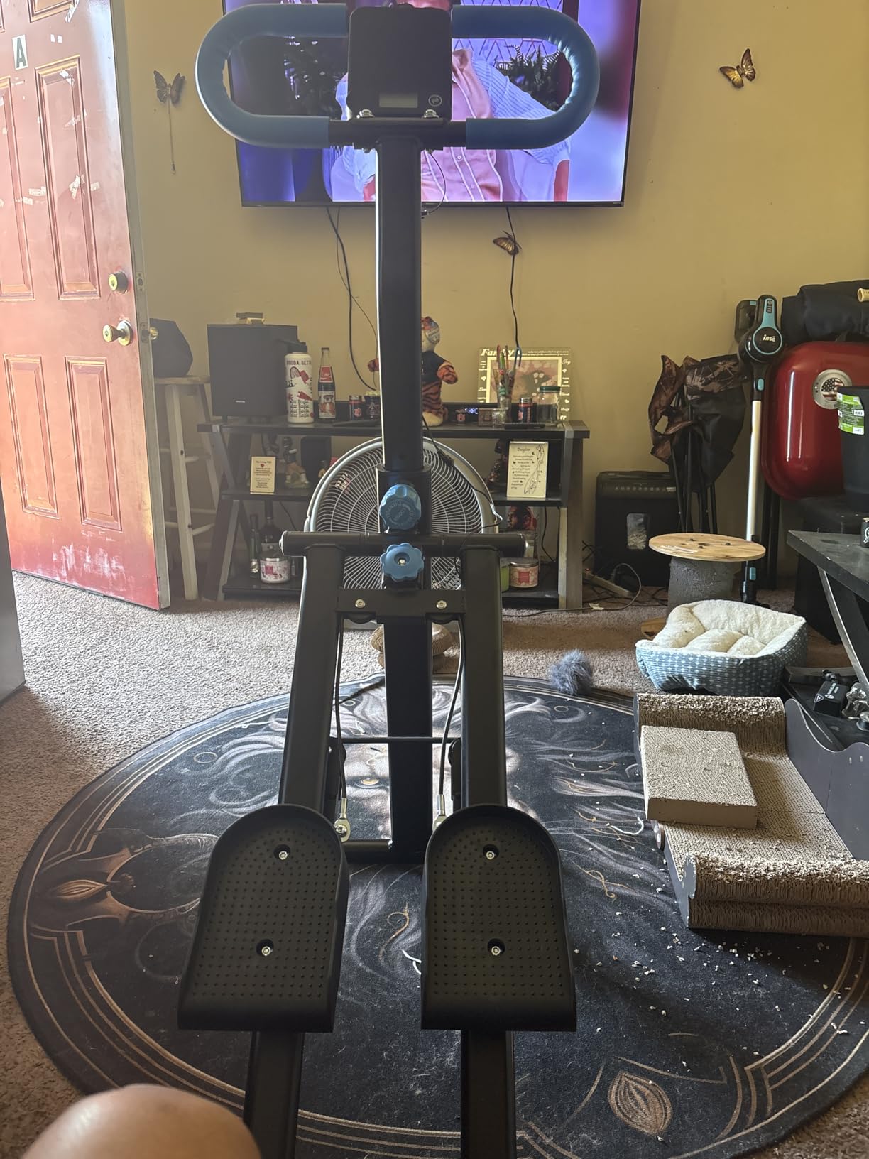 Stair Stepper for Home Gym Exercise, Vertical Climber Exercise Machine for Full Body Workout, Compact Folding Cardio Exercise Climber with Adjustable Handlebar (Blue) customer photo 2