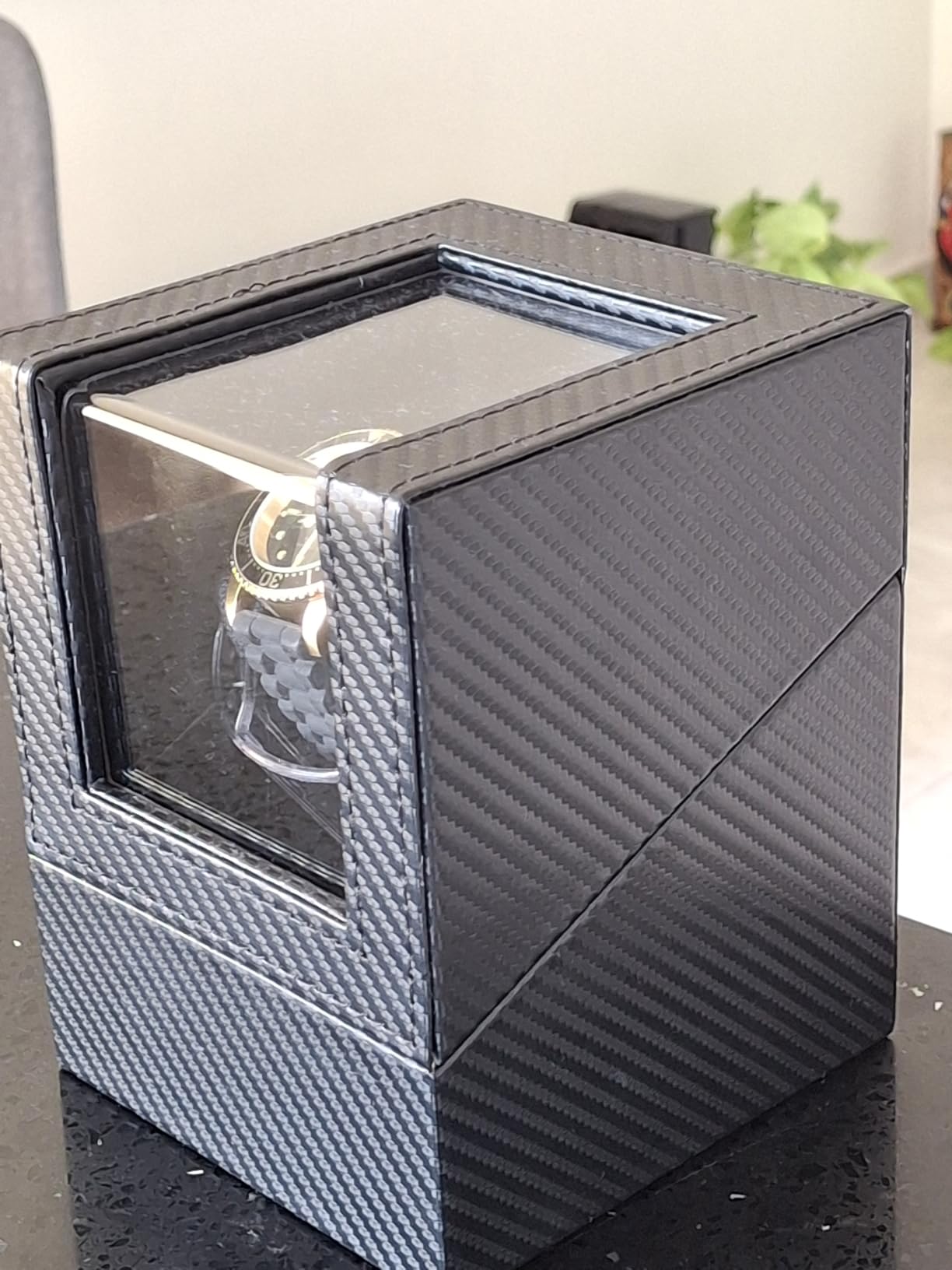 Watch Winder for Automatic Watches, 4 Modes Single Watch Winder with LED | 4 Modes, Japanese Quiet Motor, Type-C Adapter or Battery Powered, Automatic Watch Winder box for Men, Watch Rotator UJWW006C customer photo 1