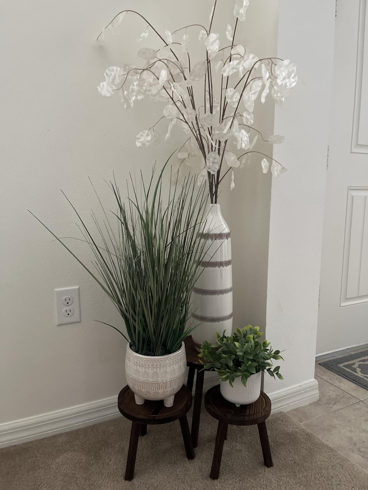 3-Pack Wood Plant Stands Indoor, Single Plant Stand for 6-12 Inch Pots, Mid-Century Modern Plant Stool, Tall Plant Stand for Large Plants Perfect Fit for Living Room, Balcony, Office customer photo 1