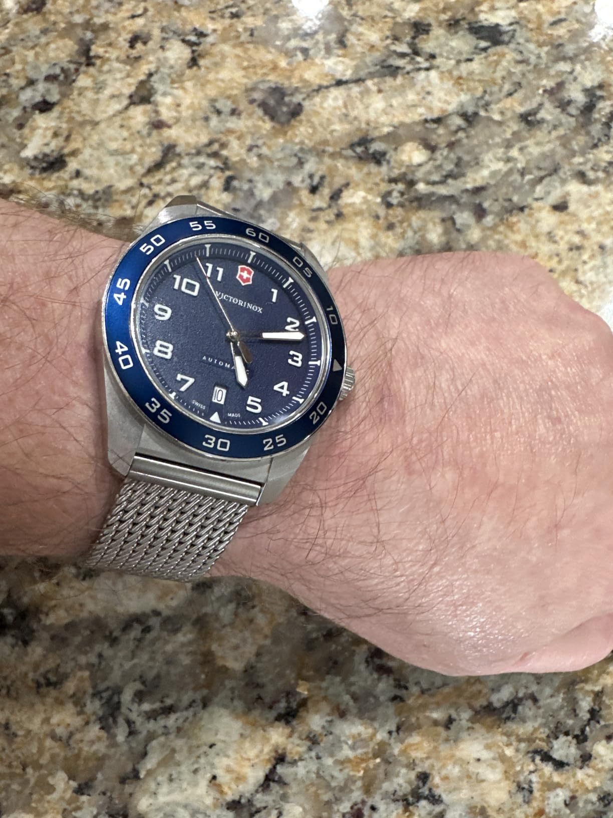 Victorinox Swiss Army Automatic Blue Dial Mesh Stainless Steel Watch 42mm - 242045 customer photo 1