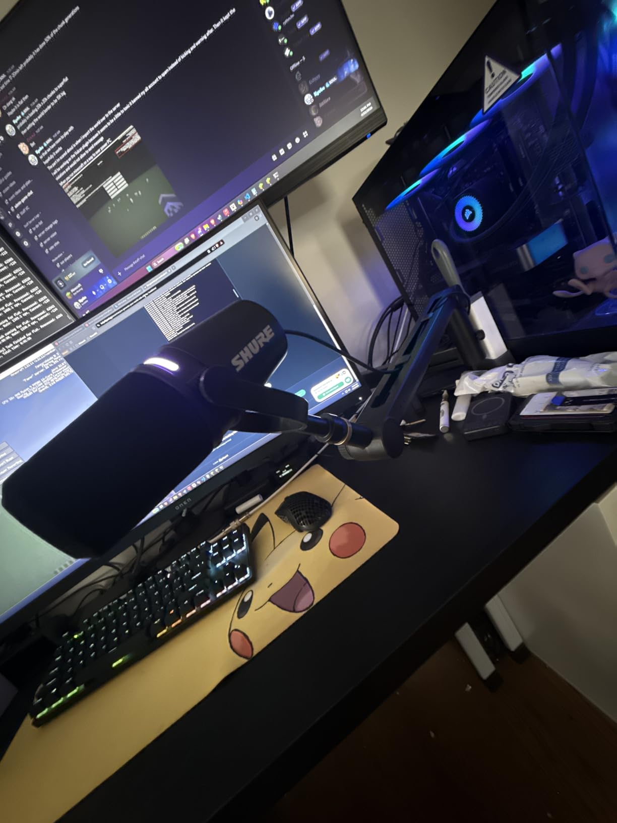 AA AUDIO ACCESSORY Mic Arm Desk Mount (Design for Heavy Mic) 6.6lbs Load Capacity, Stable Gear Lock Never Sags, Metal Low Profile Microphone Boom Stand for Shure SM7B SM7dB MV7, Blue Yeti, Rode PodMic customer photo 2