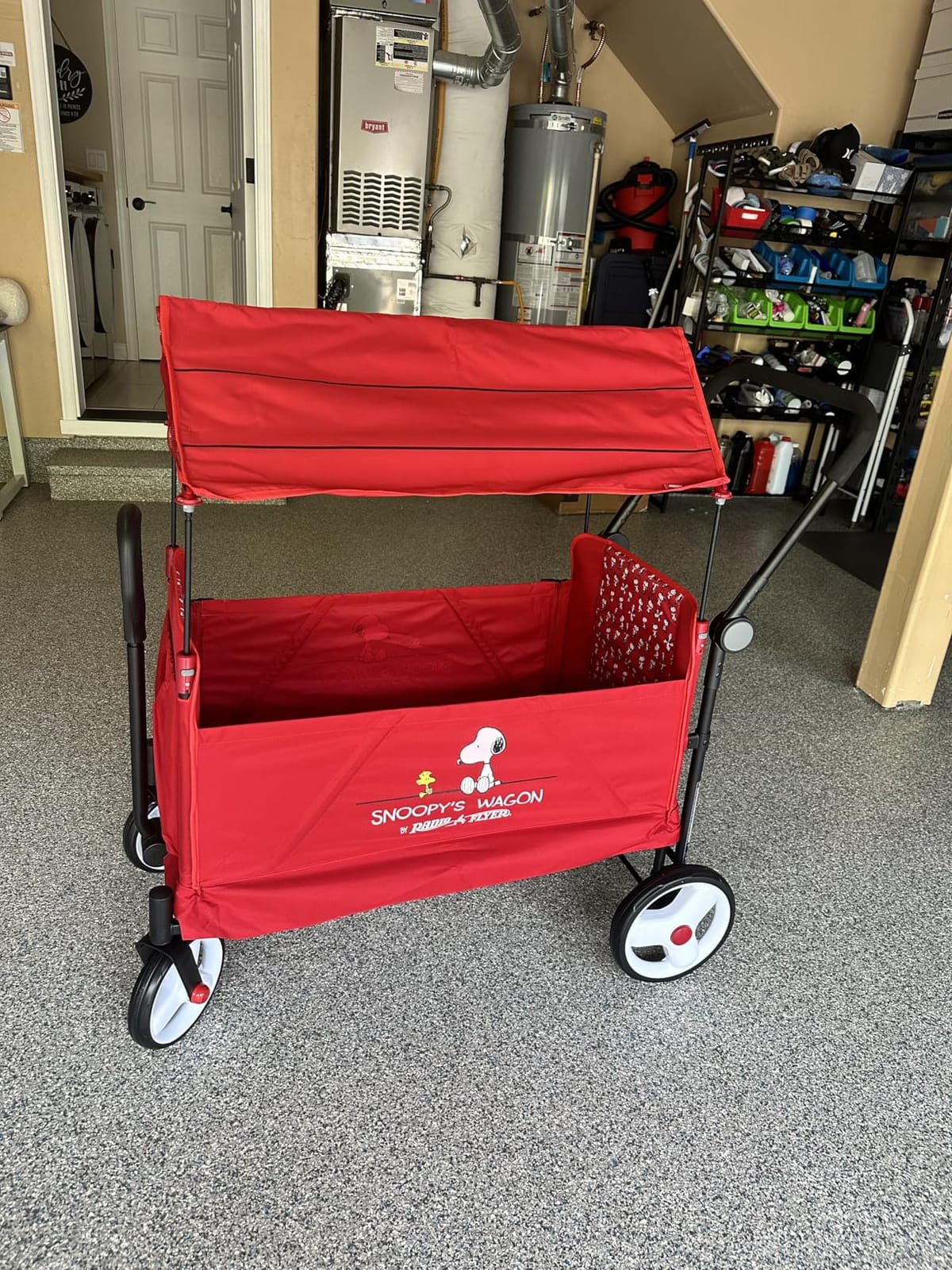 Peanuts Snoopy Folding Wagon, for Pets and Kids Ages 1+ | UV Doghouse Canopy, One-Hand Flat Fold, Seats 2, DuraClean Fabric, 120 lb Capacity, Snoopy Wagon for Kids & Pets customer photo 2
