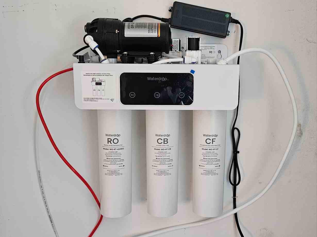Waterdrop T4-A Alkaline Mineral Tankless Reverse Osmosis System, Dual Flow, NSF/ANSI 372 Certified, 10-Stage, 450 GPD Under-Sink RO Filtration System, 2:1 Pure to Drain, BPA Free, Plug-in required customer photo 1