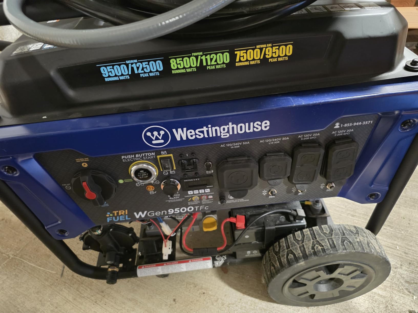 Westinghouse 12500 Peak Watt EFI Tri-Fuel Home Backup Portable Generator, Remote Electric Start, Transfer Switch Ready, Gas, Propane, and Natural Gas Powered, CARB Compliant customer photo 2