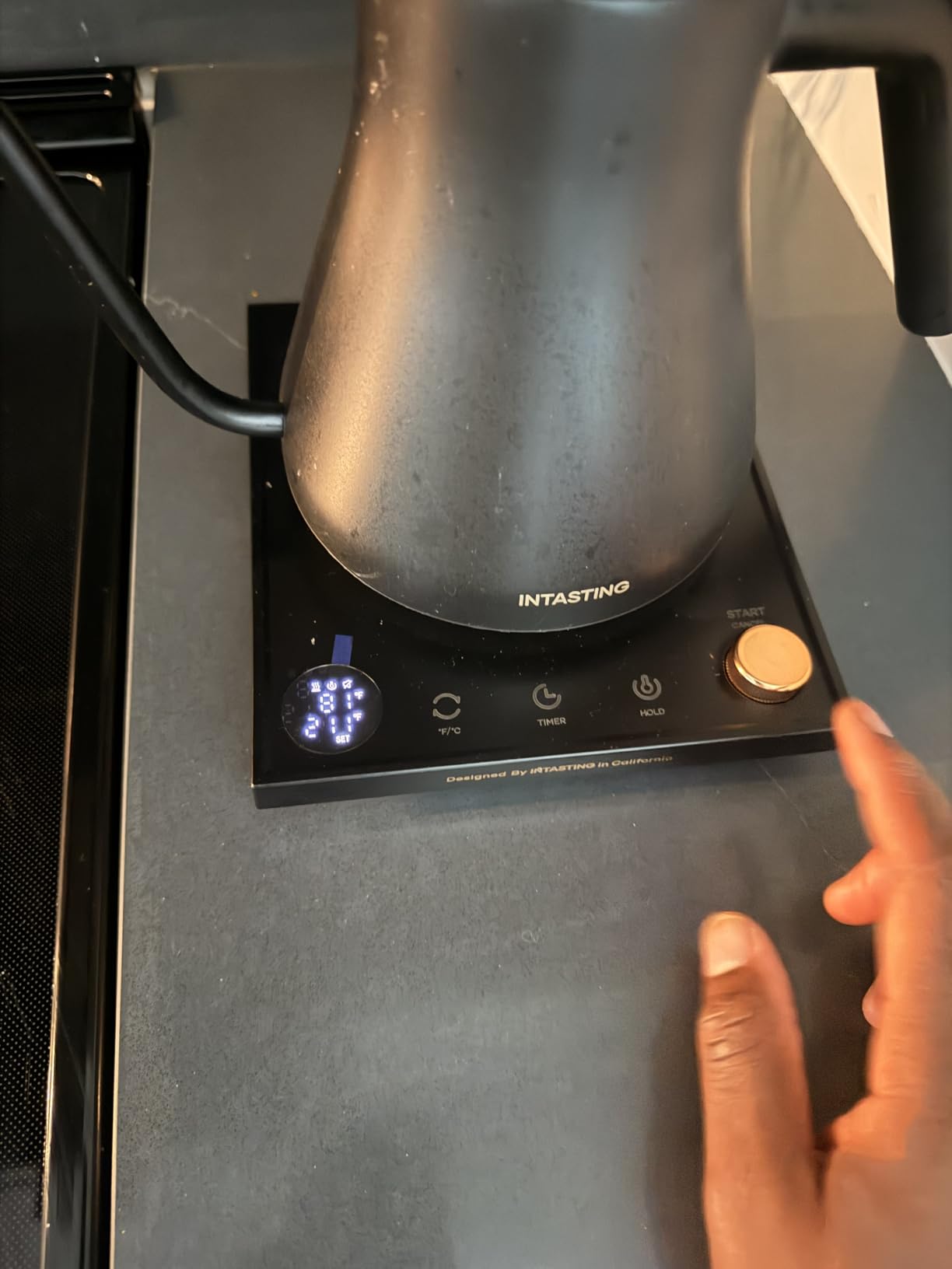 INTASTING Gooseneck Electric Kettle, Temperature Control | Stainless Steel Inner, 1200W Quick Heating, for Pour Over Coffee, Brew Tea, Boil Hot Water, 30 oz, 0.9L, Black customer photo 1
