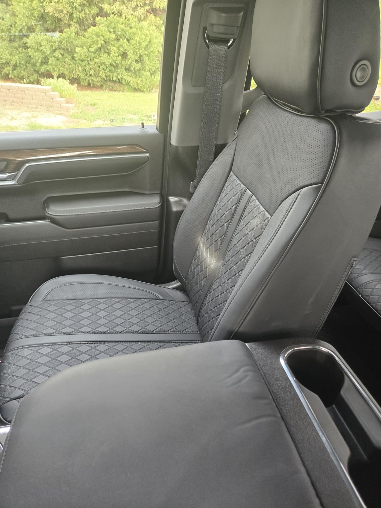 RIDEPOSH Custom Fit Seat Covers for Silverado/Sierra 1500 2019-2026 CrewCab | Fits 2500/3500HD 2020-2026, no Rear Armrest/Seatback Storage, Faux leather, Protective, Scratch-resistant, Easy-clean customer photo 2