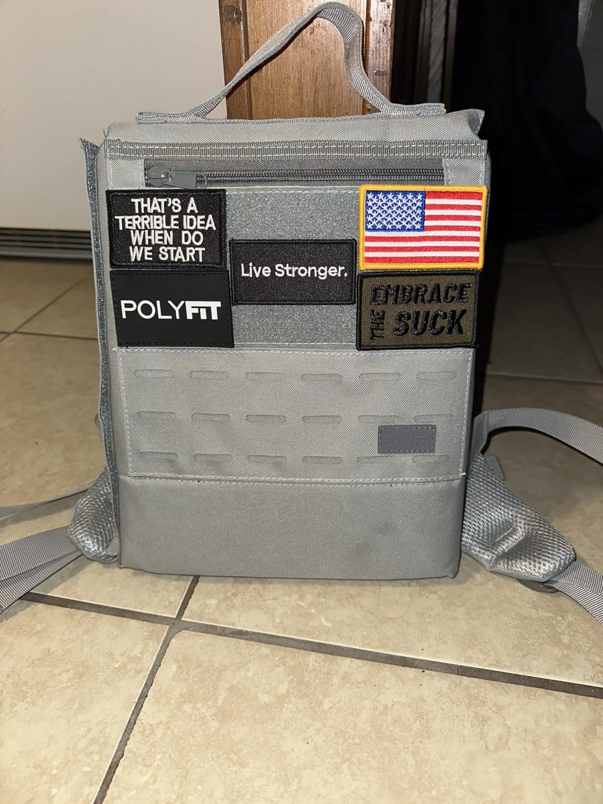 Polyfit Rucking Backpack 2.0 - Weighted Ruck Pack for Weight Plates - Patent Pending Side-Loading Rucksack for Walking, Running, Rucking, Strength and Endurance Training - Tan customer photo 2